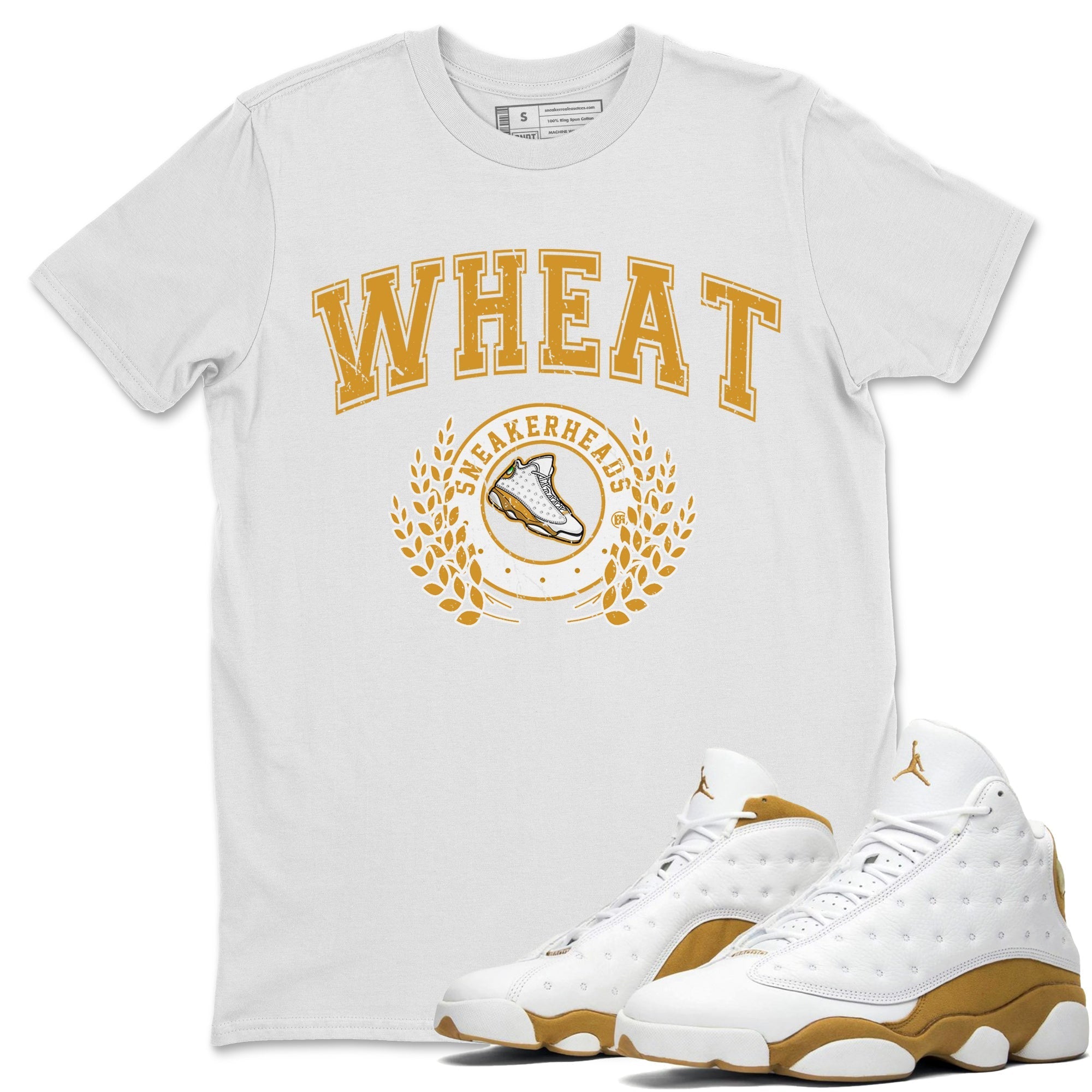 Jordan Retro 13 Wheat Sneaker Matching Tee Sneaker Letter Streetwear Sneaker Shirt Air Jordan 13 Wheat Sneaker Release Tees Unisex Shirts White 1