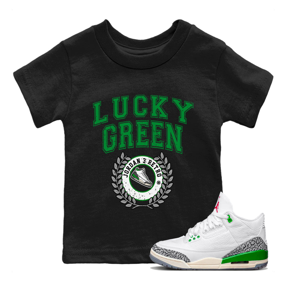 Jordan 3 Lucky Green Sneaker Matching T-Shirt Sneaker Letter Sneaker Tees Jordan 3 Lucky Green Sneaker Release Tees Kids Shirts