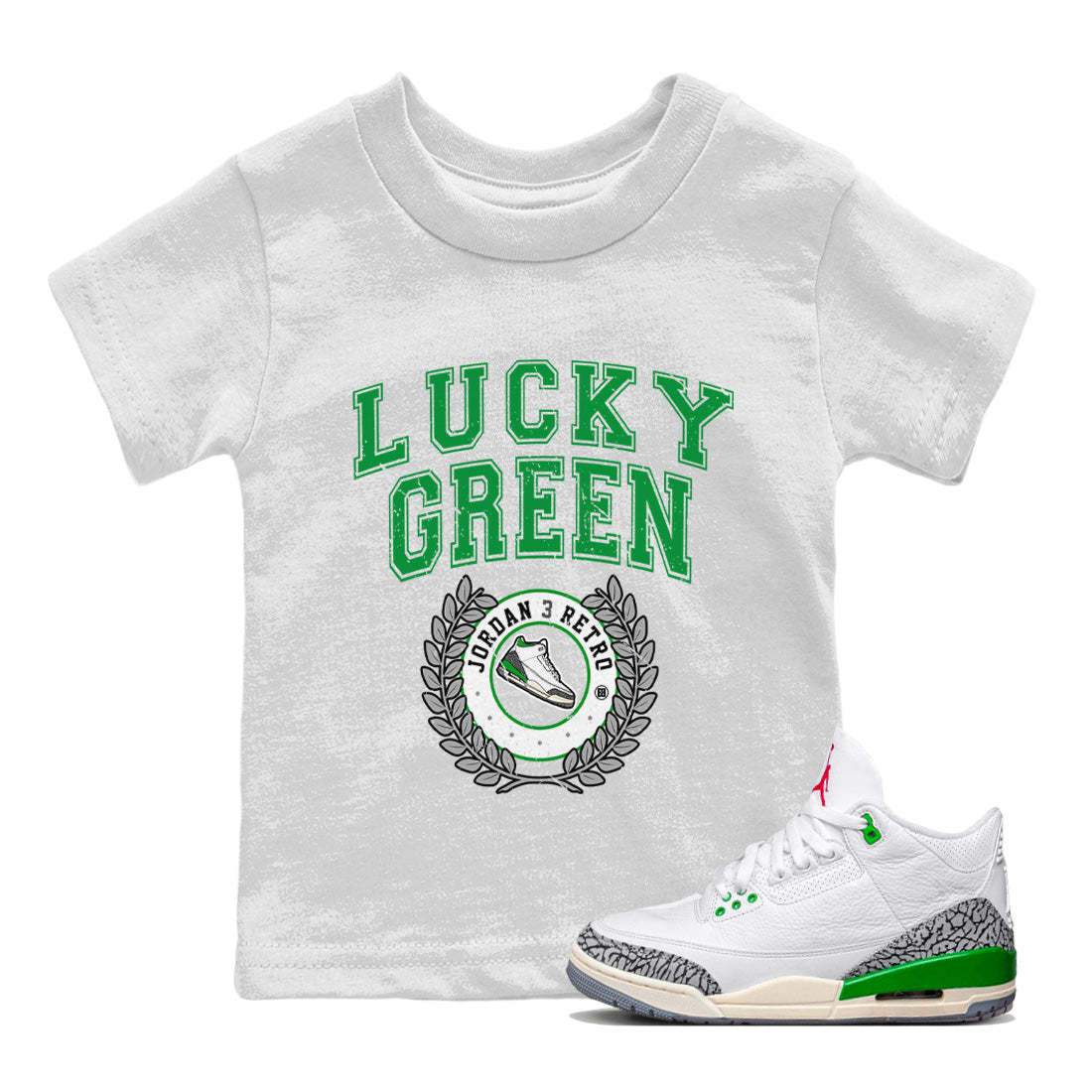 Jordan 3 Lucky Green Sneaker Matching T-Shirt Sneaker Letter Sneaker Tees Jordan 3 Lucky Green Sneaker Release Tees Kids Shirts