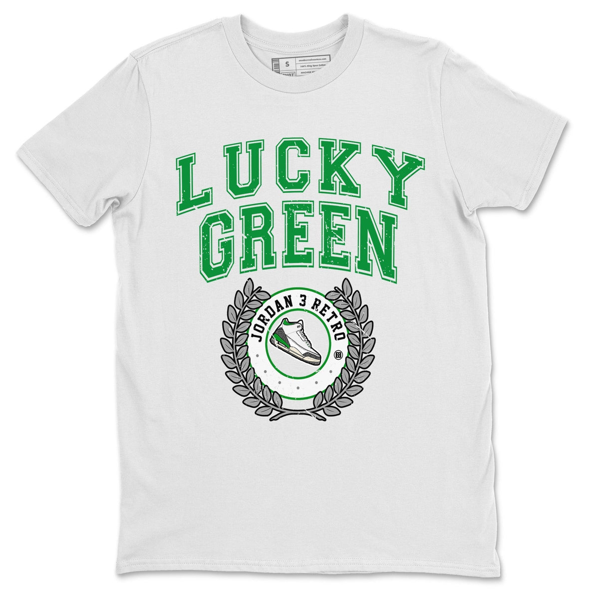 Jordan 3 Lucky Green Sneaker Matching T-Shirt Sneaker Letter Sneaker Tees Jordan 3 Lucky Green Sneaker Release Tees Crew Neck Tees