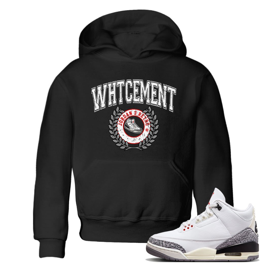 Air Jordan 3 White Cement Sneaker Letter Baby and Kids Sneaker Tees Air Jordan 3 Retro White Cement Kids Sneaker Tees Washing and Care Tip