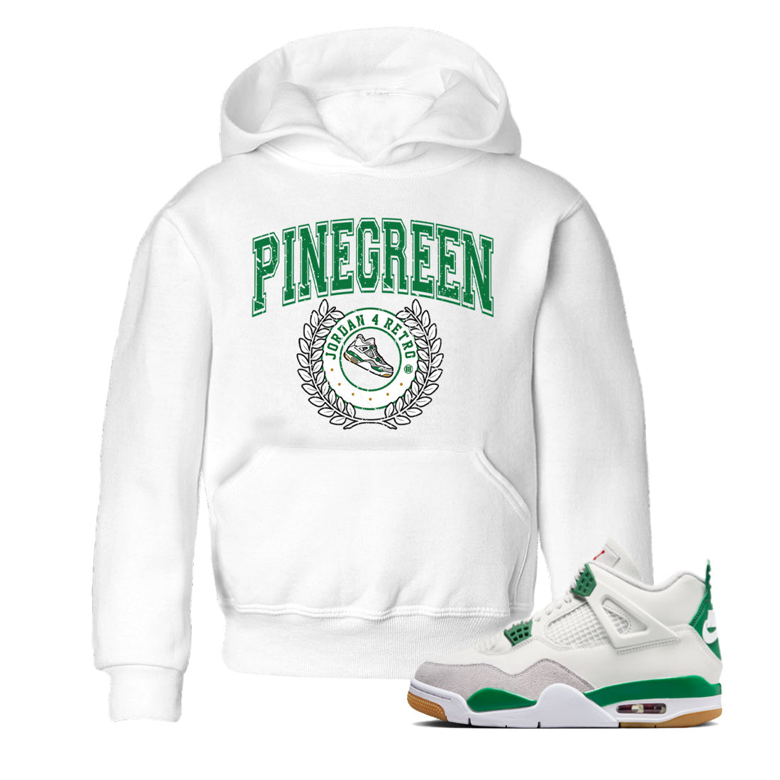 Air Jordan 4 Pine Green Sneaker Match Tees Sneaker Letter Streetwear Sneaker Shirt Nike SB Air Jordan 4 Pine Green Sneaker Release Tees Kids Shirts White 1