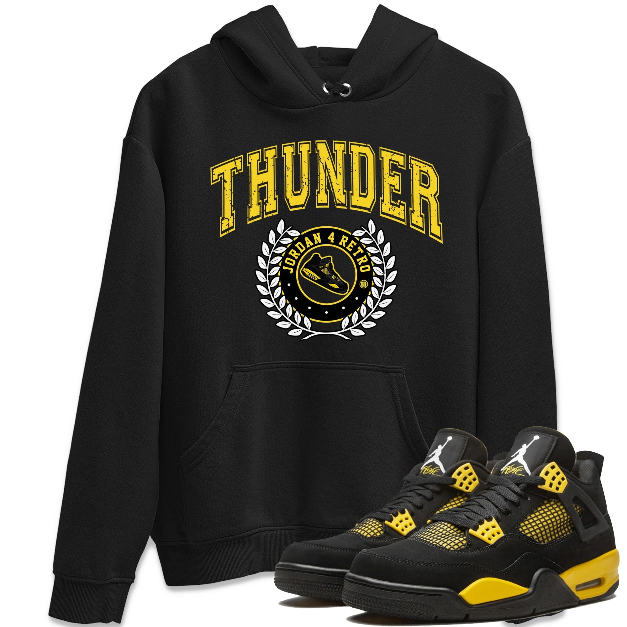 Air Jordan 4 Thunder Sneaker Match Tees Sneaker Letter Streetwear Sneaker Shirt Air Jordan 4 Retro Thunder Sneaker Release Tees Unisex Shirts Black 1