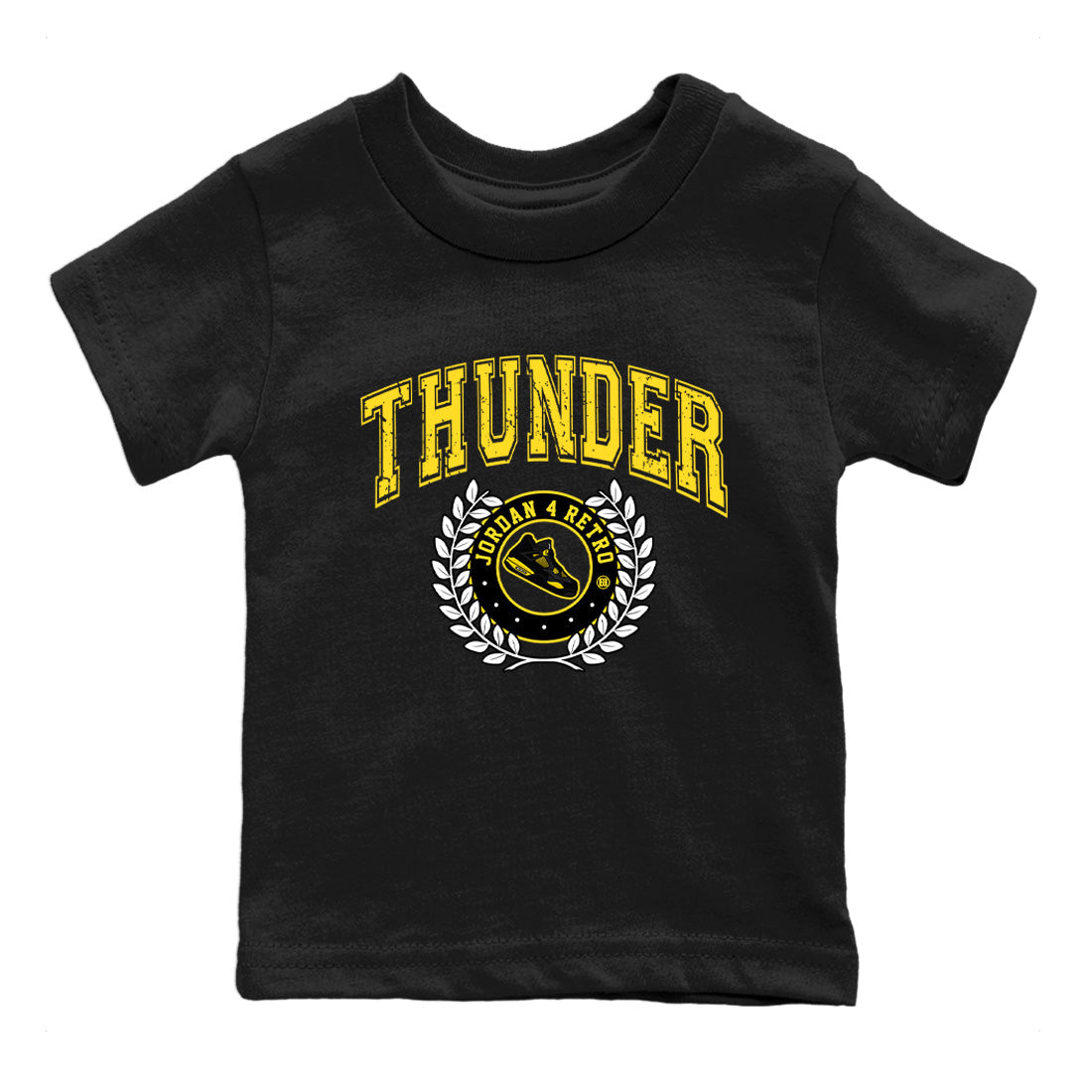 Air Jordan 4 Thunder Sneaker Match Tees Sneaker Letter Streetwear Sneaker Shirt Air Jordan 4 Retro Thunder Sneaker Release Tees Kids Shirts Black 2