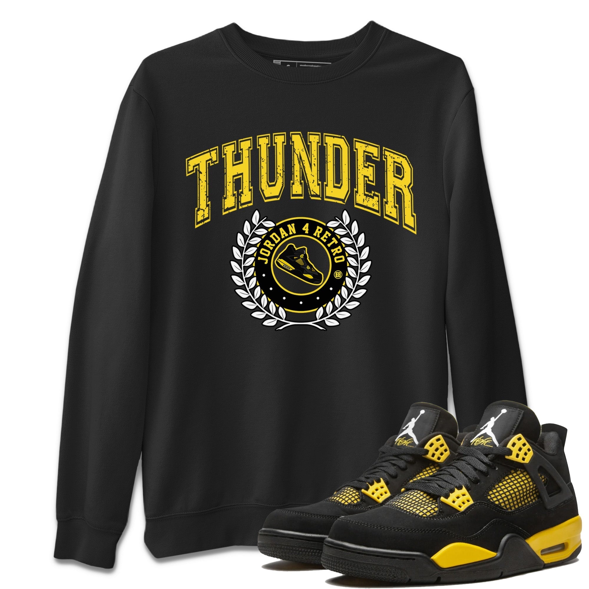 Air Jordan 4 Thunder Sneaker Match Tees Sneaker Letter Streetwear Sneaker Shirt Air Jordan 4 Retro Thunder Sneaker Release Tees Unisex Shirts Black 1