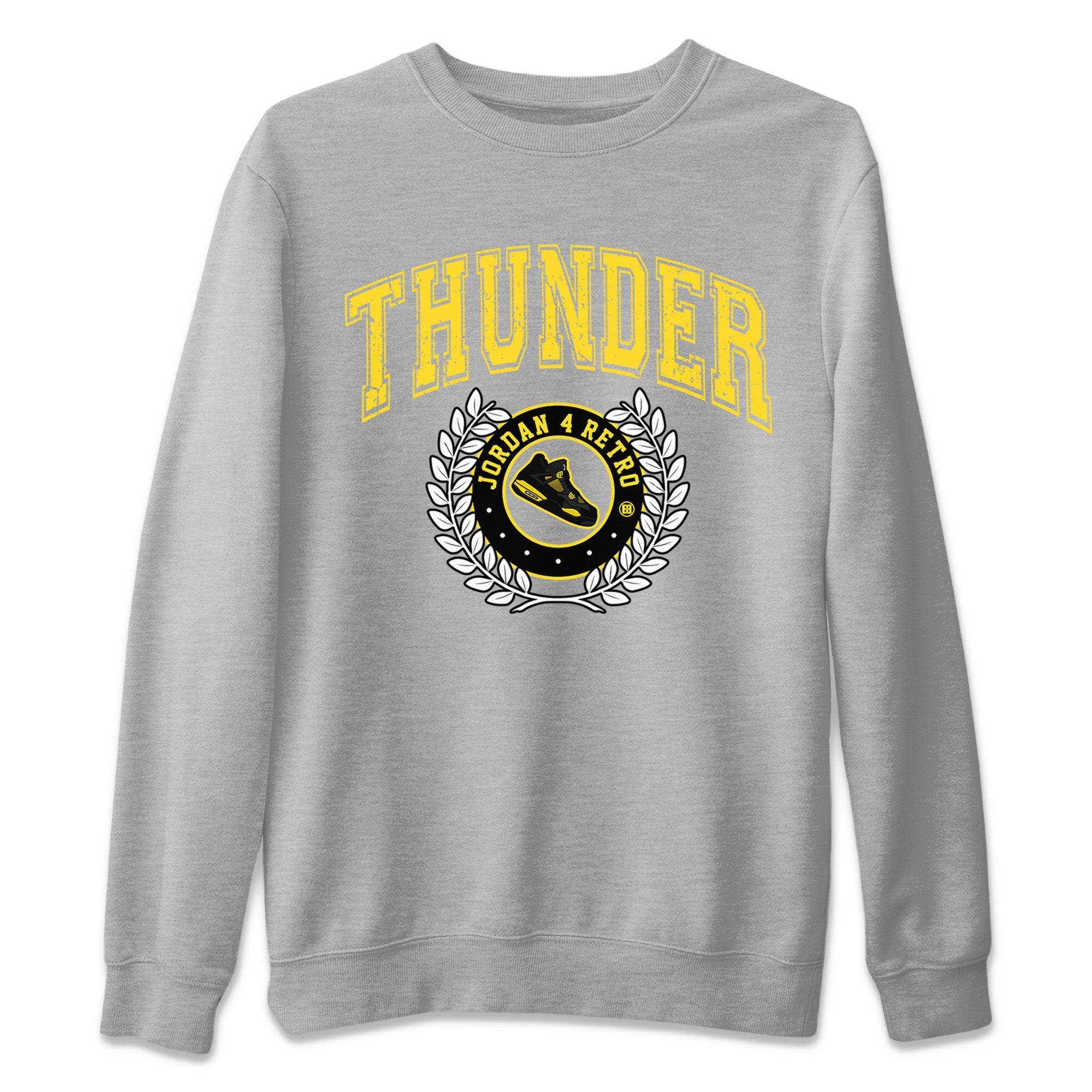 Air Jordan 4 Thunder Sneaker Match Tees Sneaker Letter Streetwear Sneaker Shirt Air Jordan 4 Retro Thunder Sneaker Release Tees Unisex Shirts Heather Grey 2