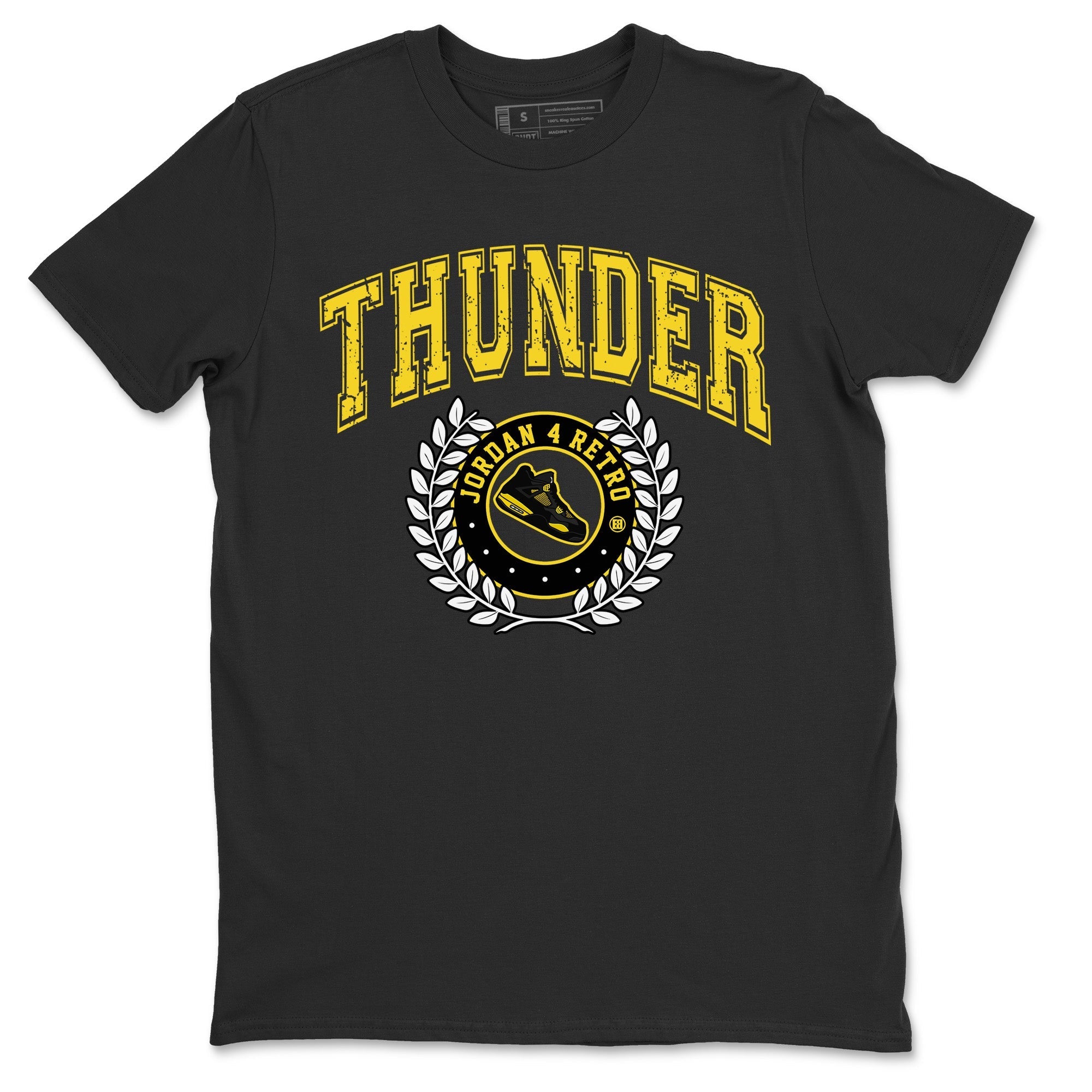 Air Jordan 4 Thunder Sneaker Match Tees Sneaker Letter Streetwear Sneaker Shirt Air Jordan 4 Retro Thunder Sneaker Release Tees Unisex Shirts Black 2