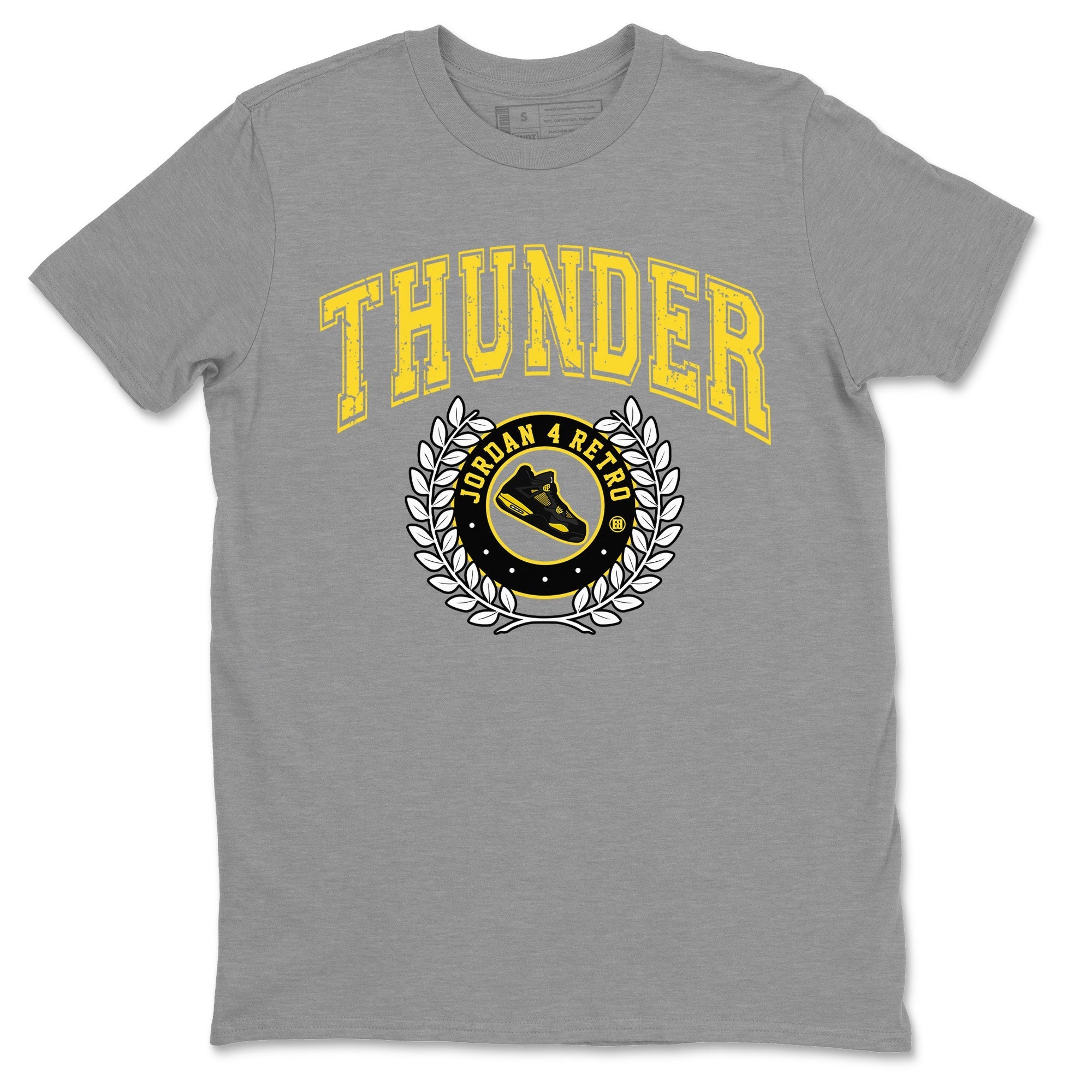 Air Jordan 4 Thunder Sneaker Match Tees Sneaker Letter Streetwear Sneaker Shirt Air Jordan 4 Retro Thunder Sneaker Release Tees Unisex Shirts Heather Grey 2