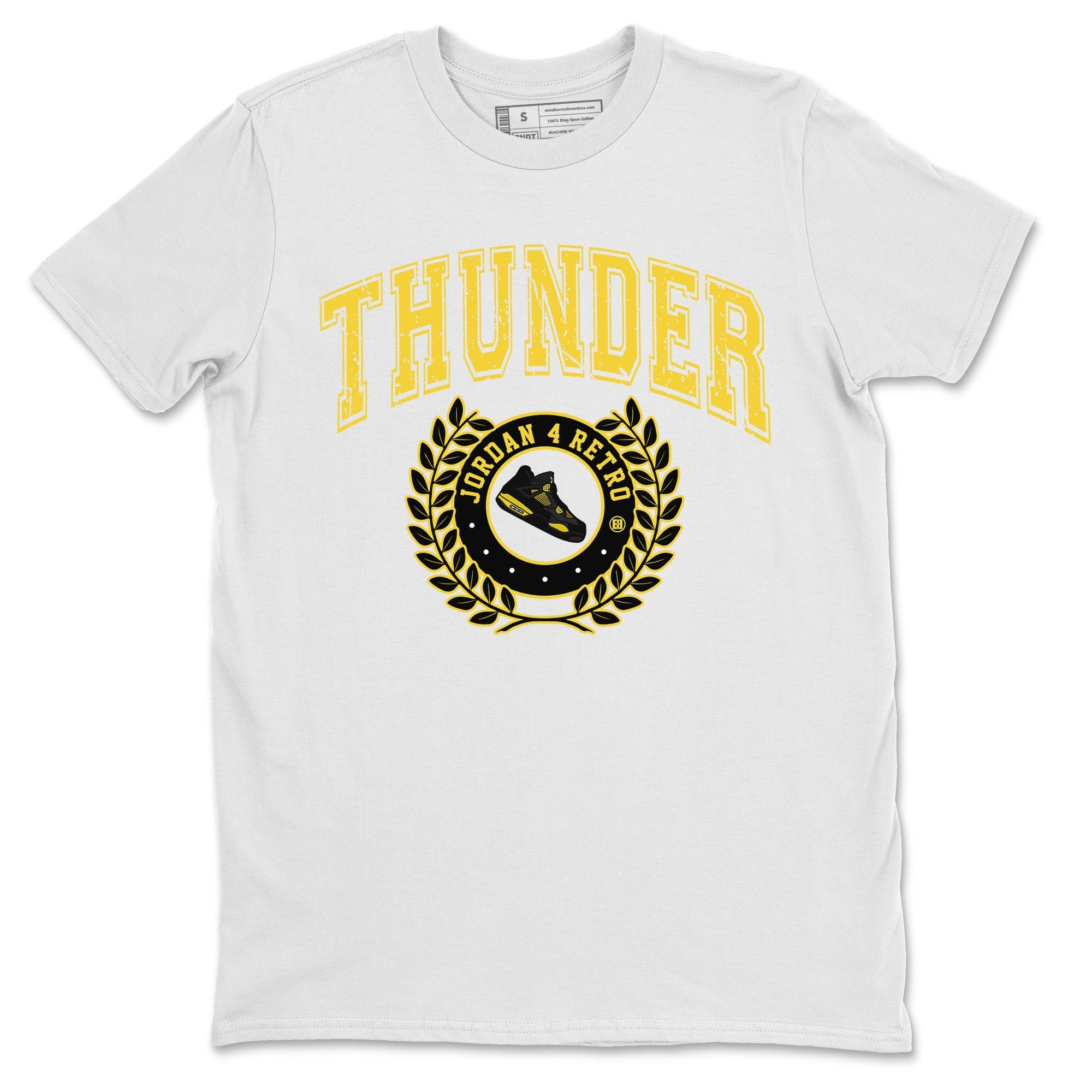 Air Jordan 4 Thunder Sneaker Match Tees Sneaker Letter Streetwear Sneaker Shirt Air Jordan 4 Retro Thunder Sneaker Release Tees Unisex Shirts White 2