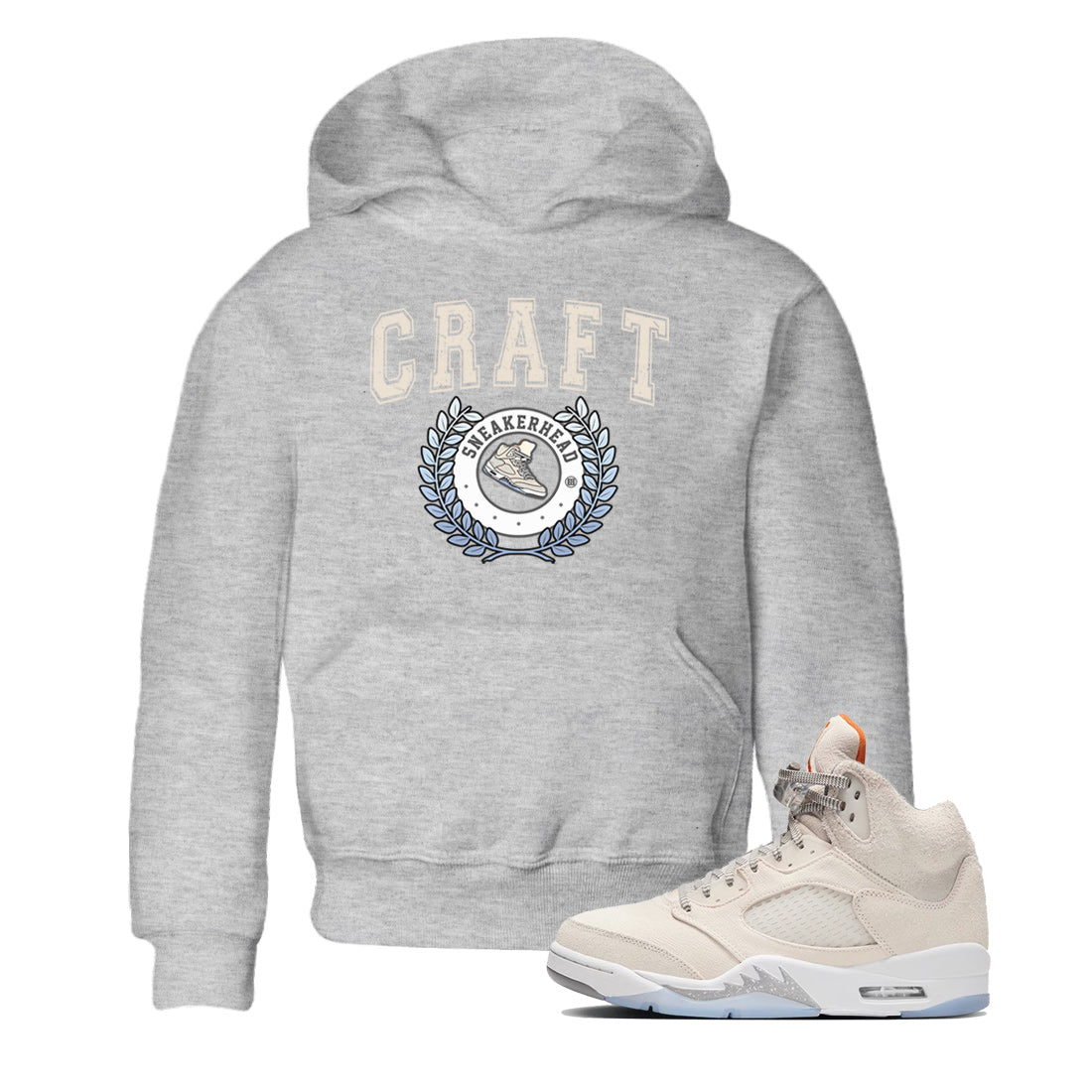 Air Jordan 5 Craft Sneaker Match Tees Sneaker Letter Streetwear Sneaker Shirt Air Jordan 5 Craft Shirt Kids Shirts Heather Grey 1