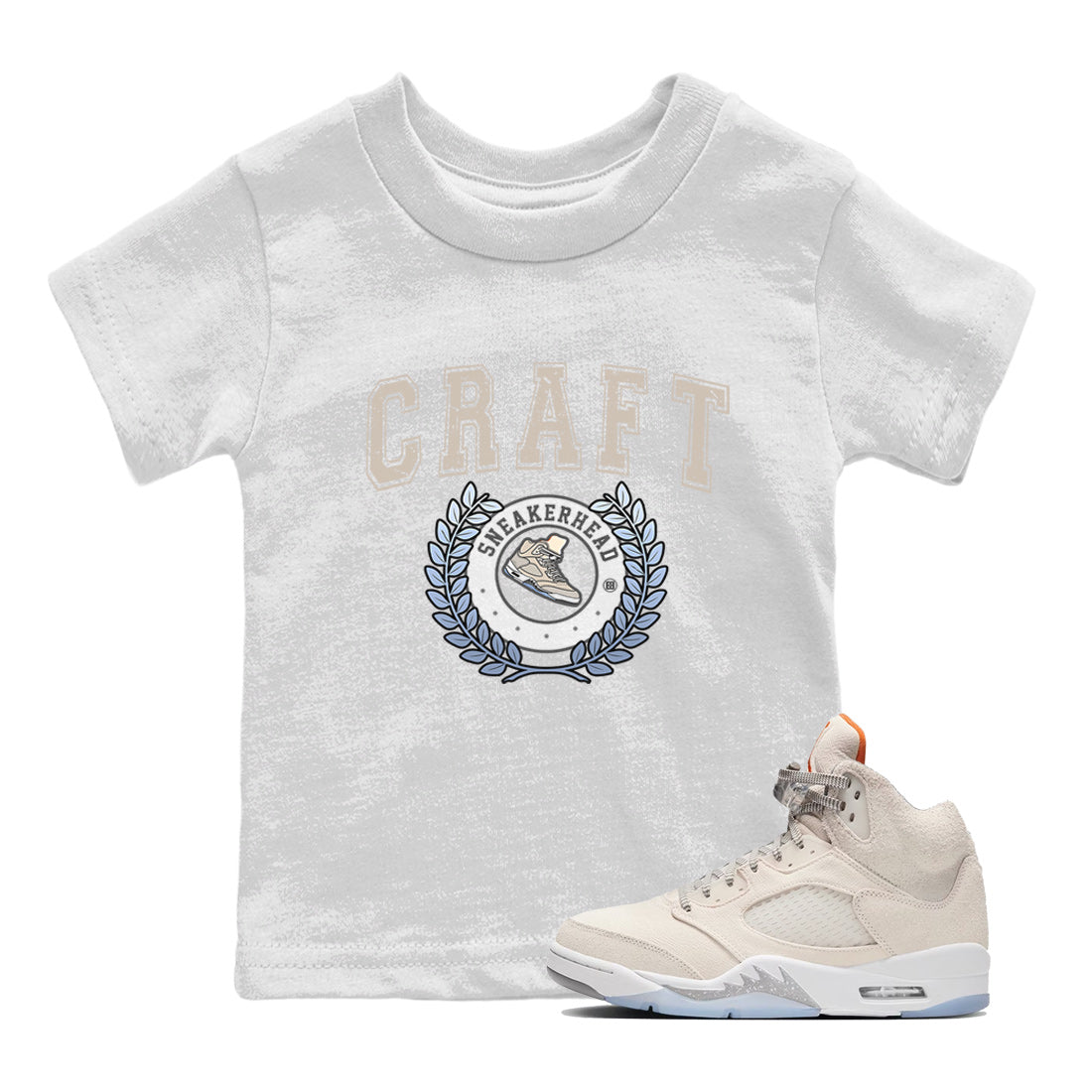 Air Jordan 5 Craft Sneaker Match Tees Sneaker Letter Streetwear Sneaker Shirt Air Jordan 5 Craft Shirt Kids Shirts White 1