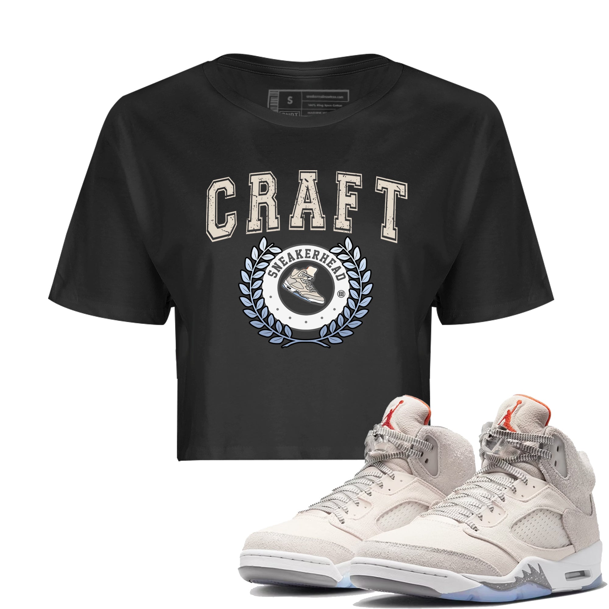 Air Jordan 5 Craft Sneaker Match Tees Sneaker Letter Streetwear Sneaker Shirt Air Jordan 5 Craft Shirt Women's Shirts Black 1