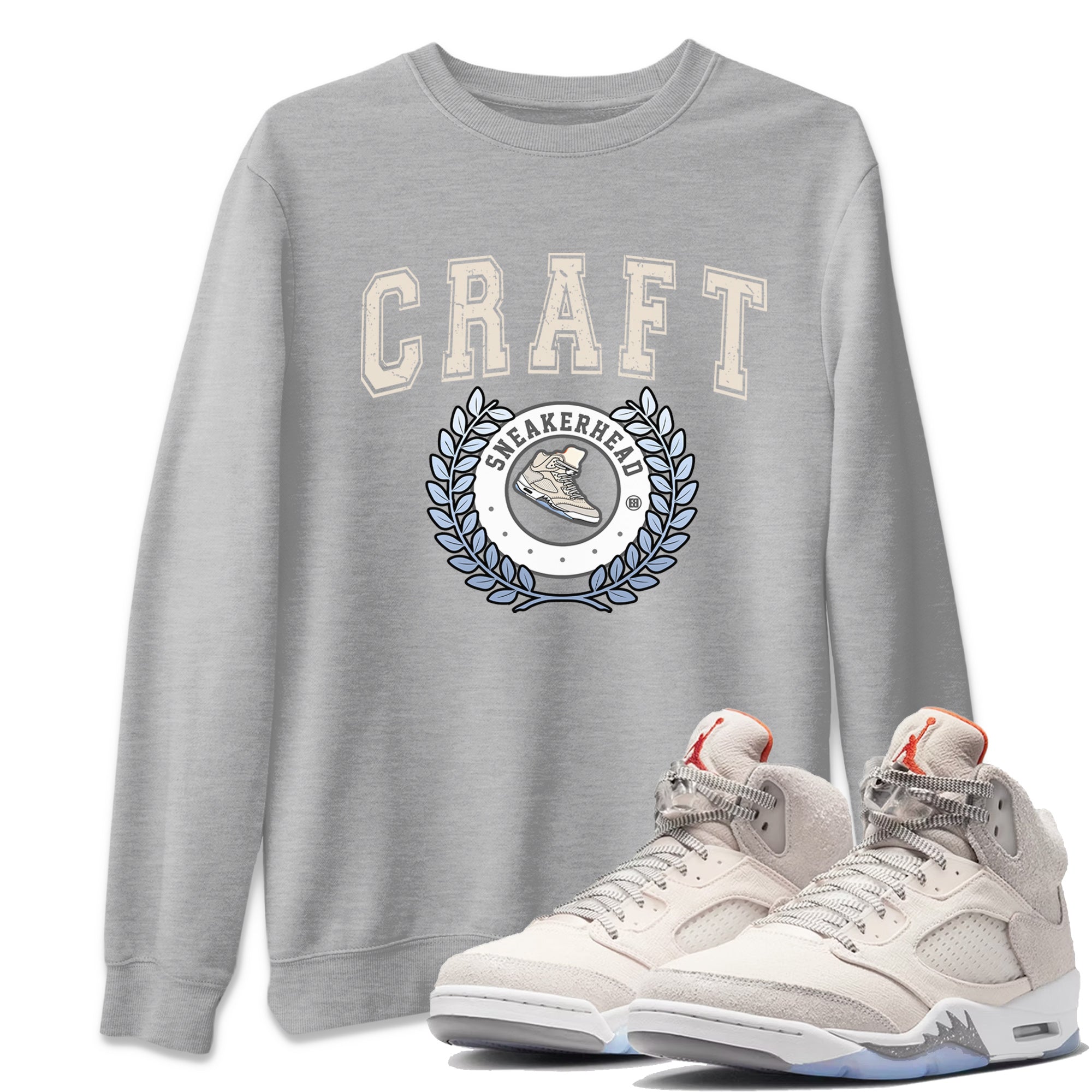Air Jordan 5 Craft Sneaker Match Tees Sneaker Letter Streetwear Sneaker Shirt Air Jordan 5 Craft Shirt Unisex Shirts Heather Grey 2