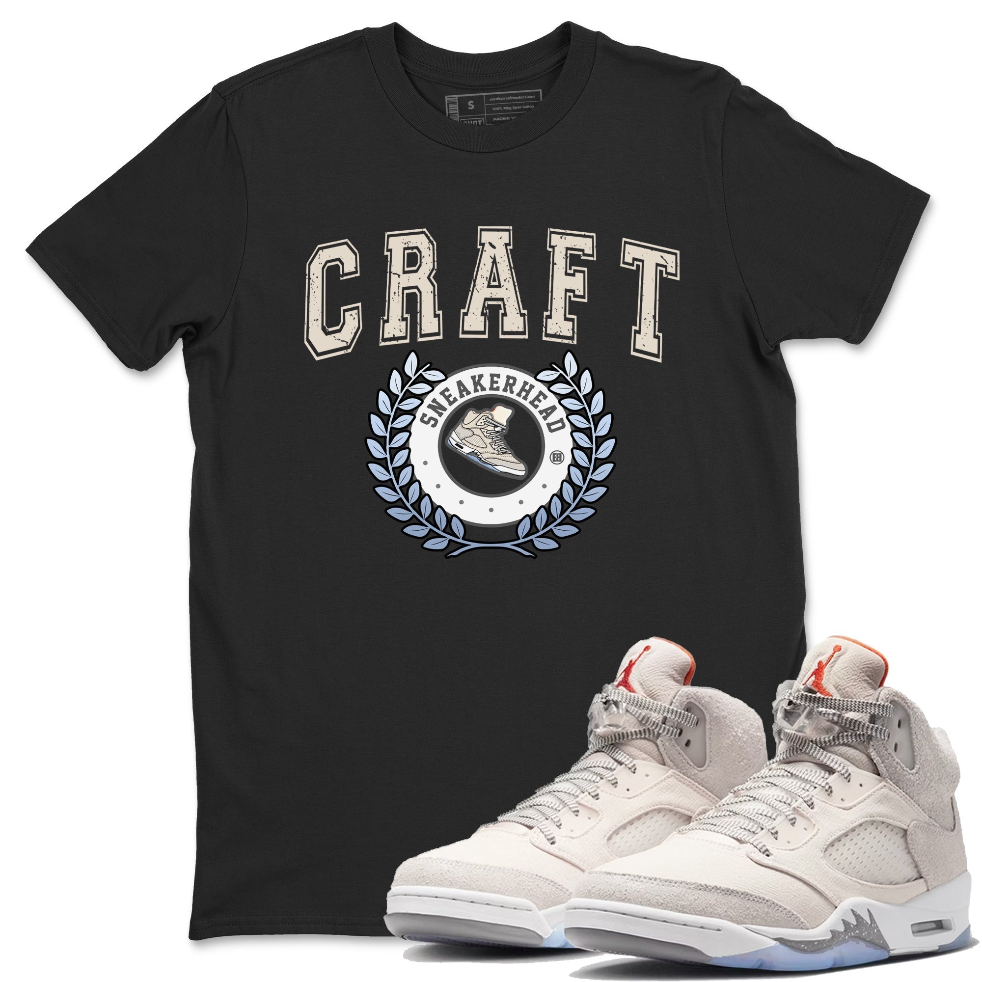 Air Jordan 5 Craft Sneaker Match Tees Sneaker Letter Streetwear Sneaker Shirt Air Jordan 5 Craft Shirt Unisex Shirts Black 1