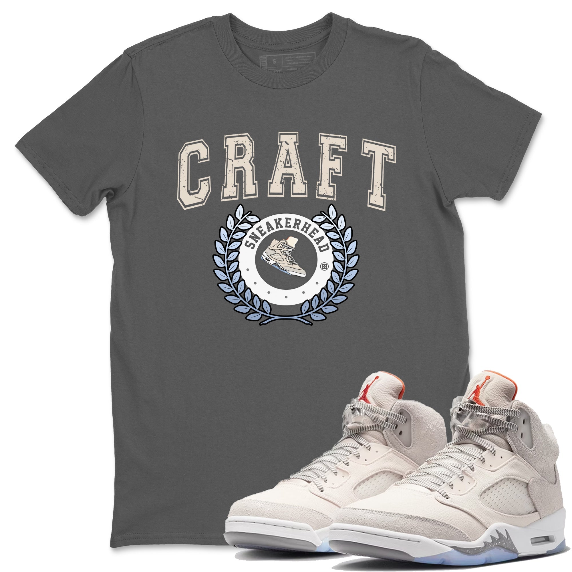 Air Jordan 5 Craft Sneaker Letter Crew Neck Streetwear Sneaker Shirt Air Jordan 5 Craft Sneaker T-Shirts Washing and Care Tip
