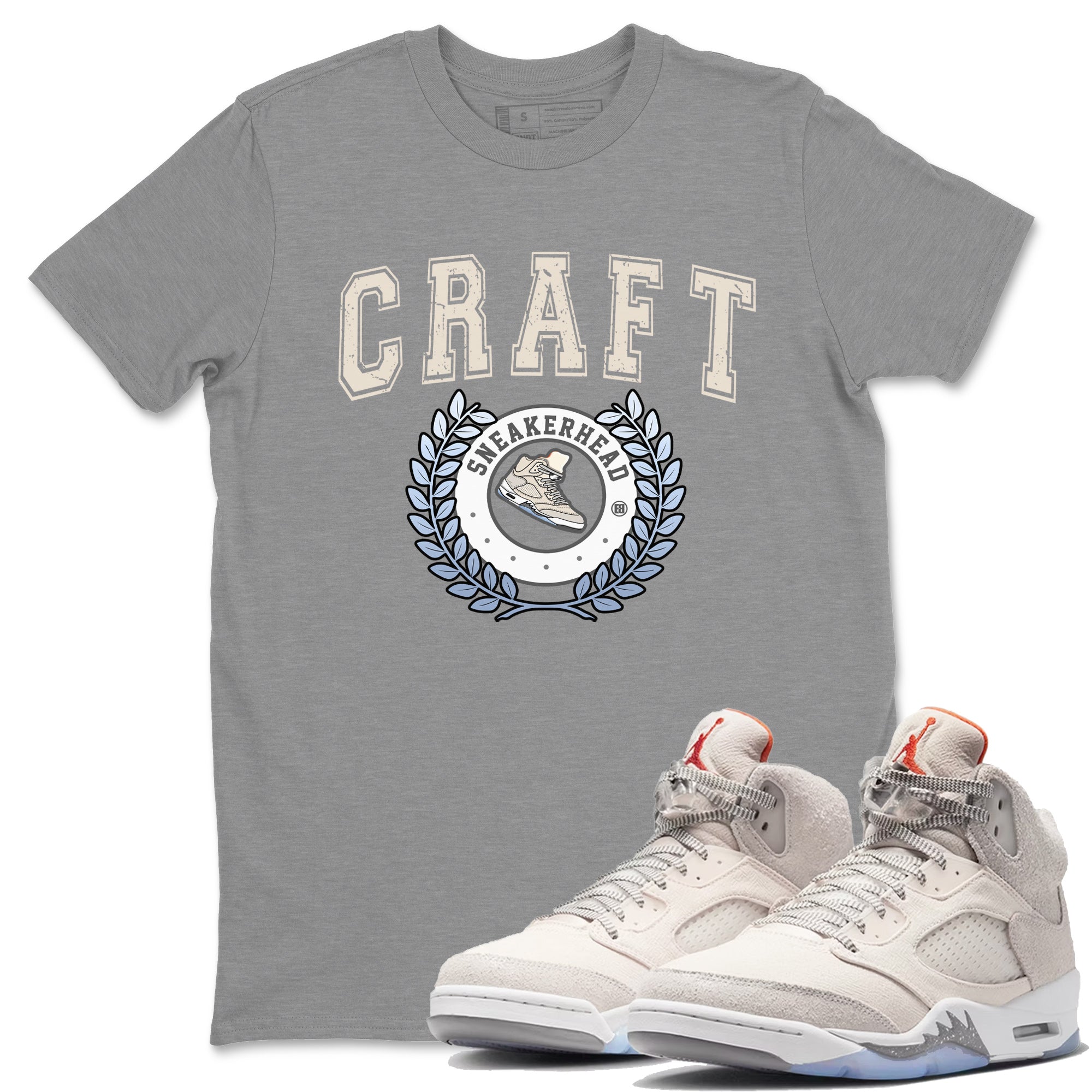 Air Jordan 5 Craft Sneaker Letter Crew Neck Streetwear Sneaker Shirt Air Jordan 5 Craft Sneaker T-Shirts Size Chart