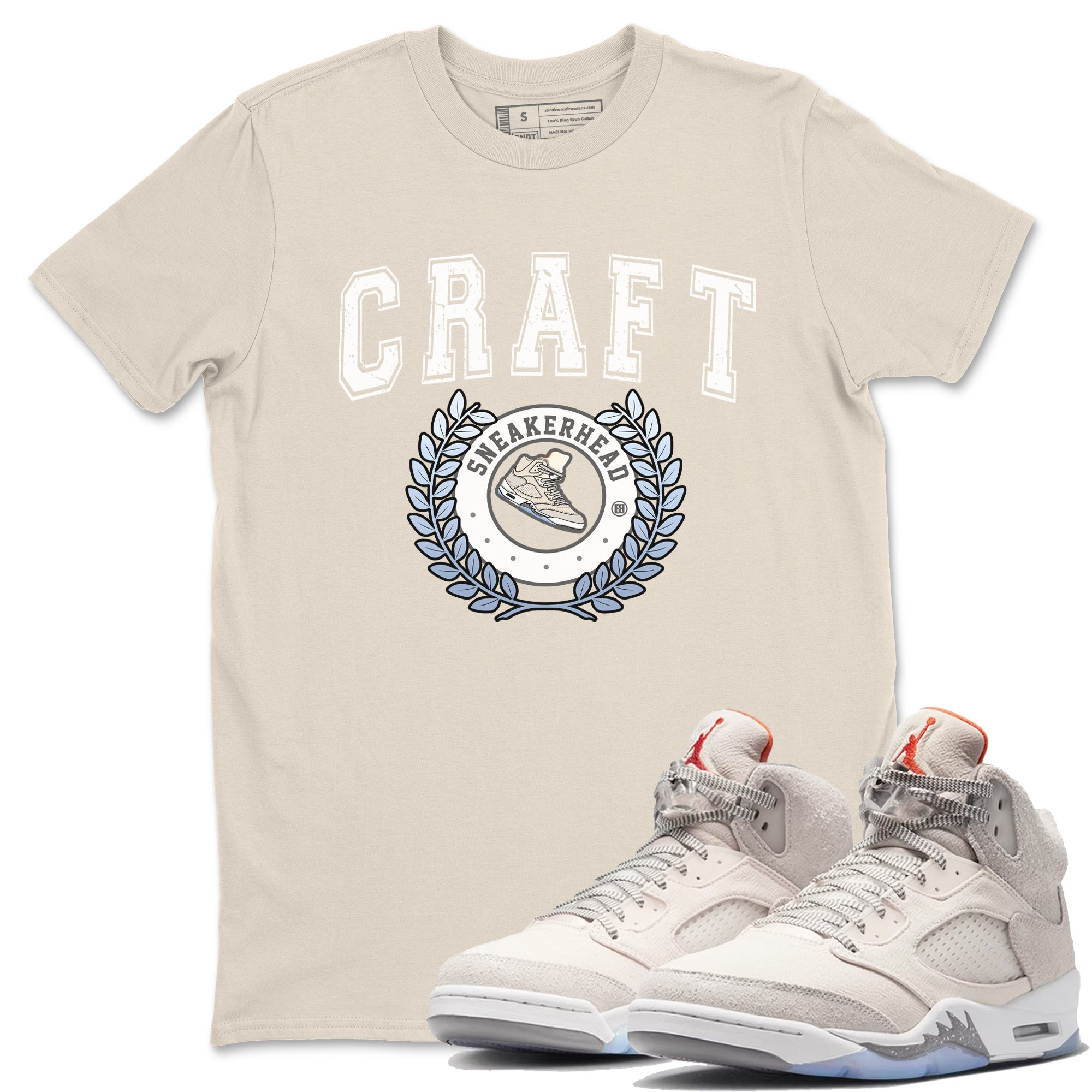 Air Jordan 5 Craft Sneaker Match Tees Sneaker Letter Streetwear Sneaker Shirt Air Jordan 5 Craft Shirt Unisex Shirts Natural 1