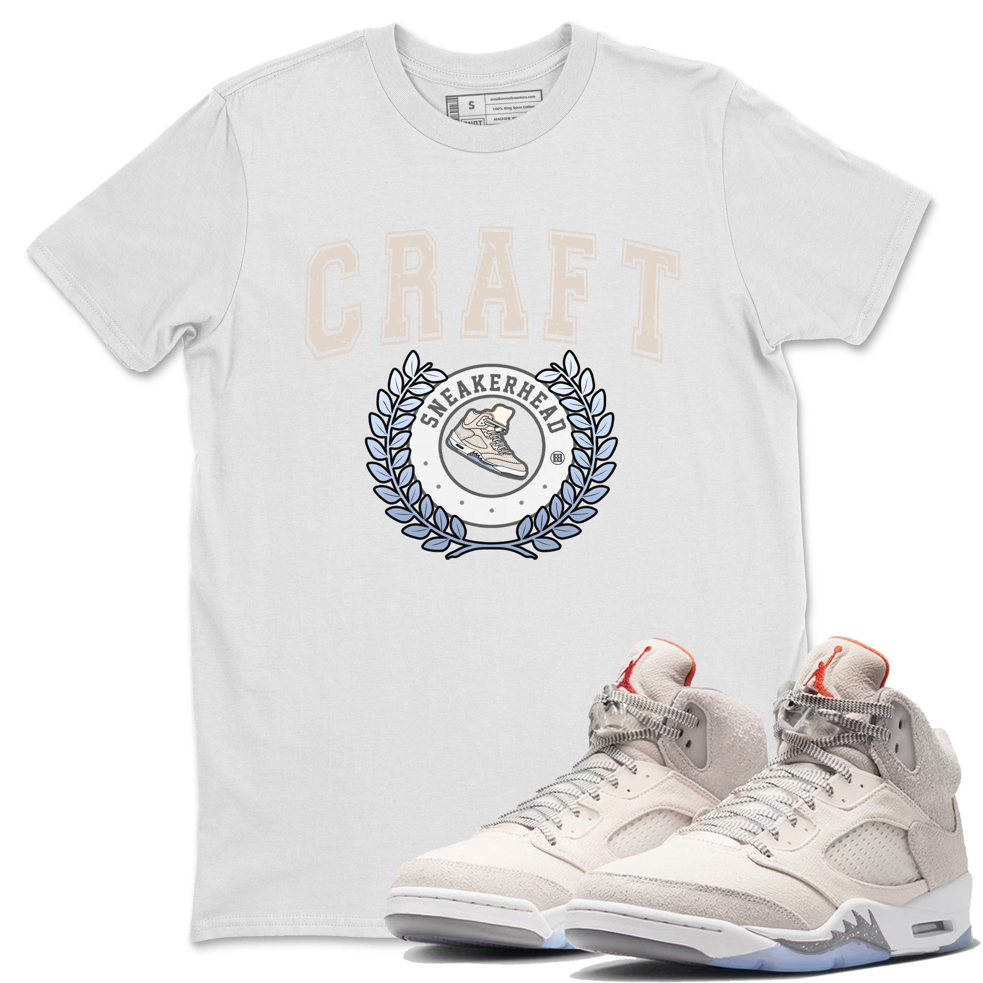 Air Jordan 5 Craft Sneaker Match Tees Sneaker Letter Streetwear Sneaker Shirt Air Jordan 5 Craft Shirt Unisex Shirts White 1