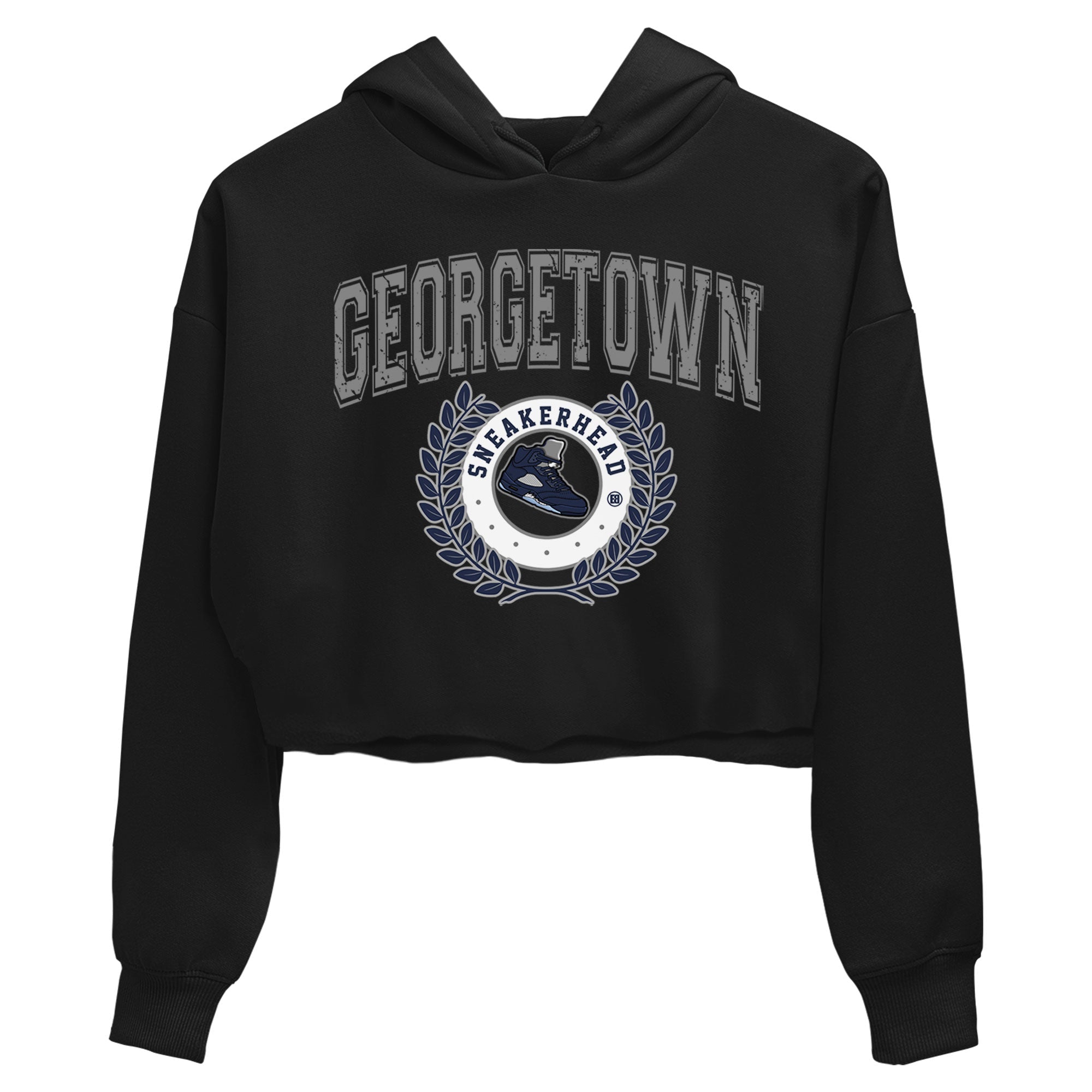 Air Jordan 5 Retro Georgetown shirt to match jordans Sneaker Letter Streetwear Sneaker Shirt AJ5 Georgetown Drip Gear Zone Sneaker Matching Clothing Black 2 Crop T-Shirt