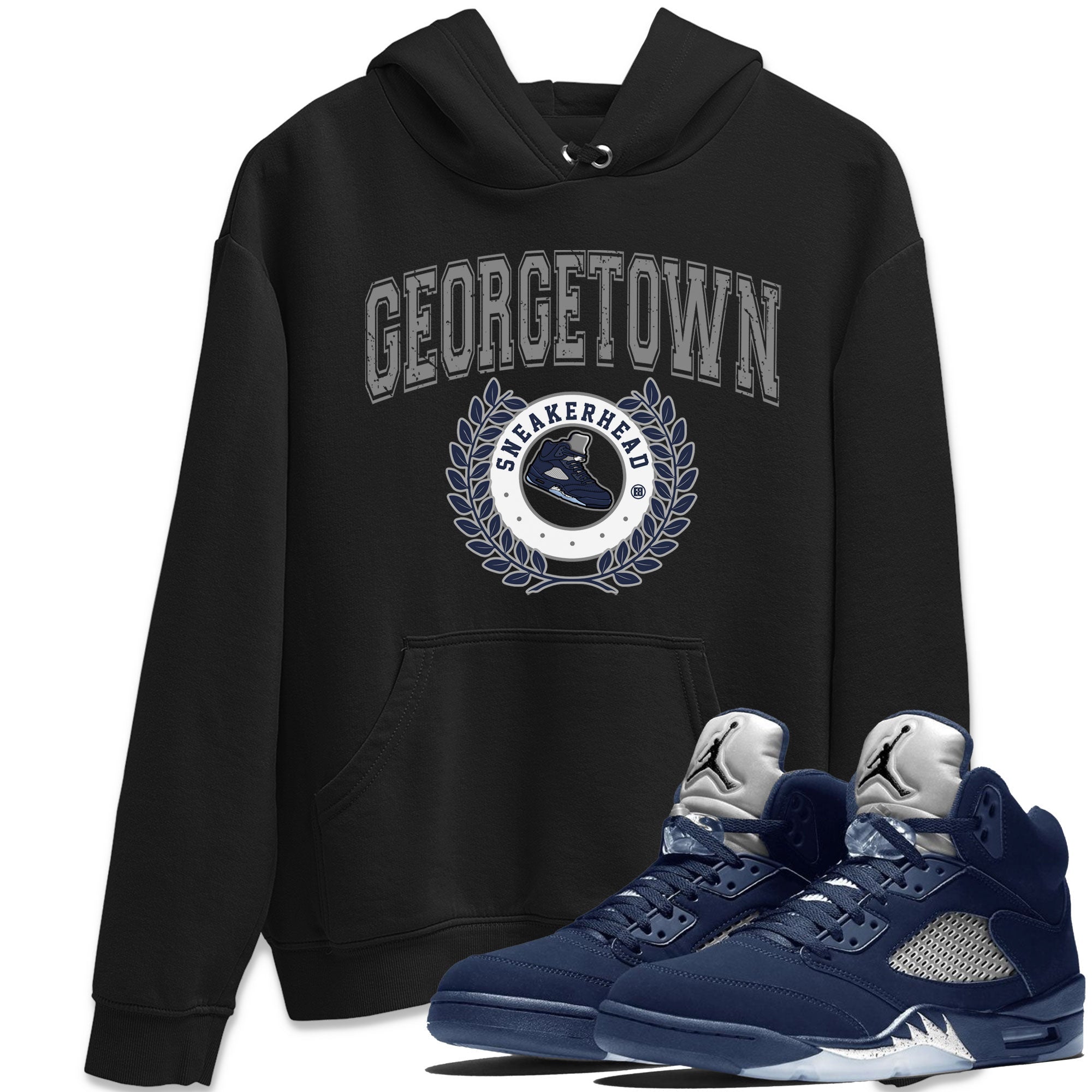 Air Jordan 5 Retro Georgetown shirt to match jordans Sneaker Letter Streetwear Sneaker Shirt AJ5 Georgetown Drip Gear Zone Sneaker Matching Clothing Unisex Black 1 T-Shirt