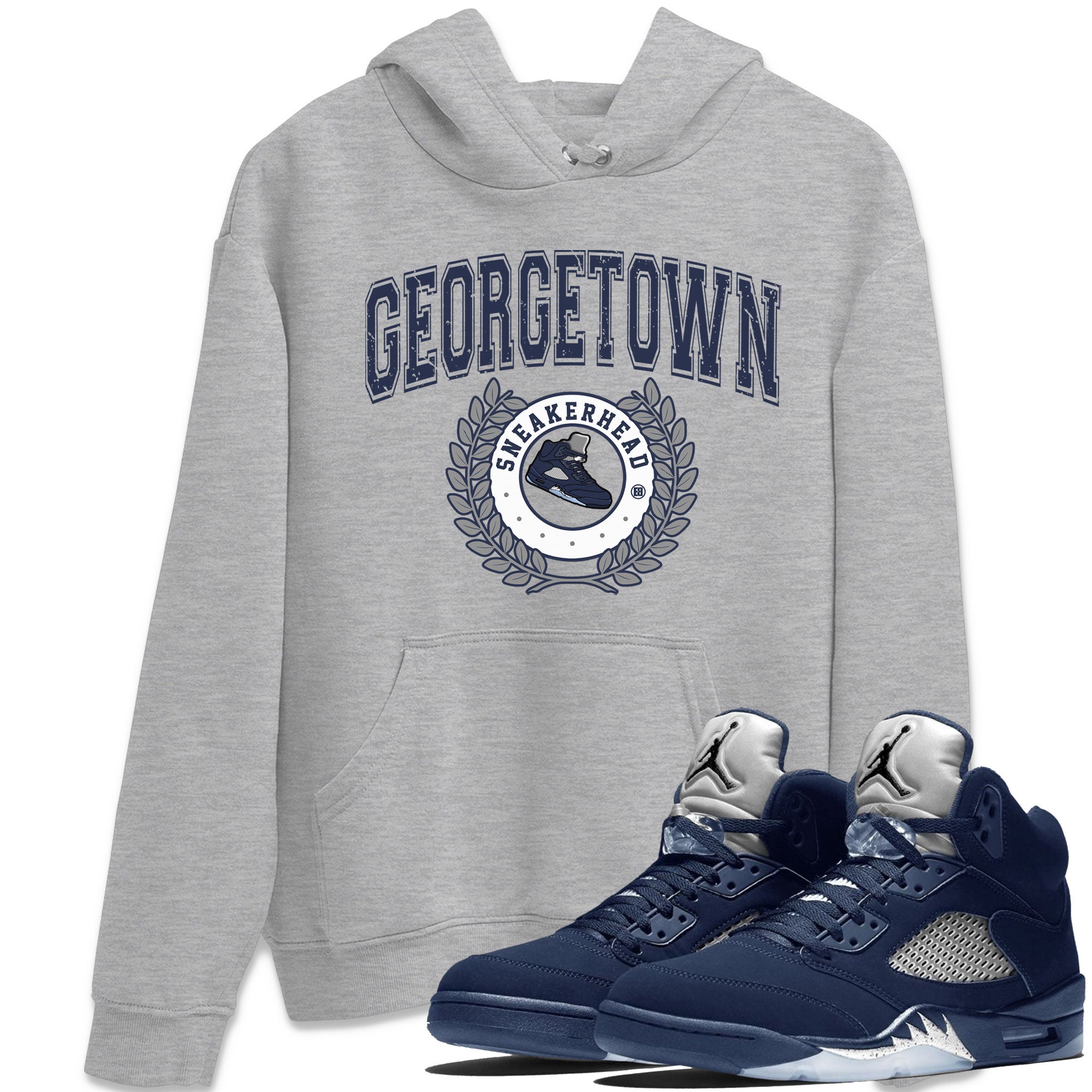 Air Jordan 5 Retro Georgetown shirt to match jordans Sneaker Letter Streetwear Sneaker Shirt AJ5 Georgetown Drip Gear Zone Sneaker Matching Clothing Unisex Heather Grey 1 T-Shirt