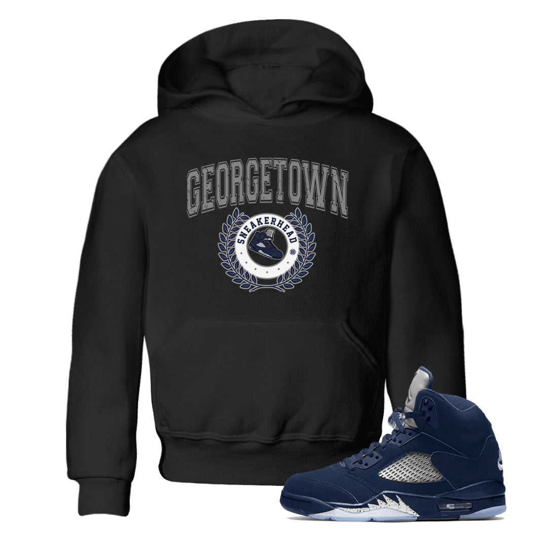 Air Jordan 5 Retro Georgetown shirt to match jordans Sneaker Letter Streetwear Sneaker Shirt AJ5 Georgetown Drip Gear Zone Sneaker Matching Clothing Baby Toddler Black 1 T-Shirt