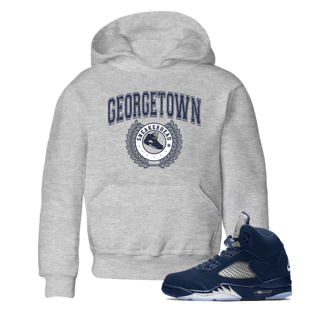Air Jordan 5 Retro Georgetown shirt to match jordans Sneaker Letter Streetwear Sneaker Shirt AJ5 Georgetown Drip Gear Zone Sneaker Matching Clothing Baby Toddler Heather Grey 1 T-Shirt