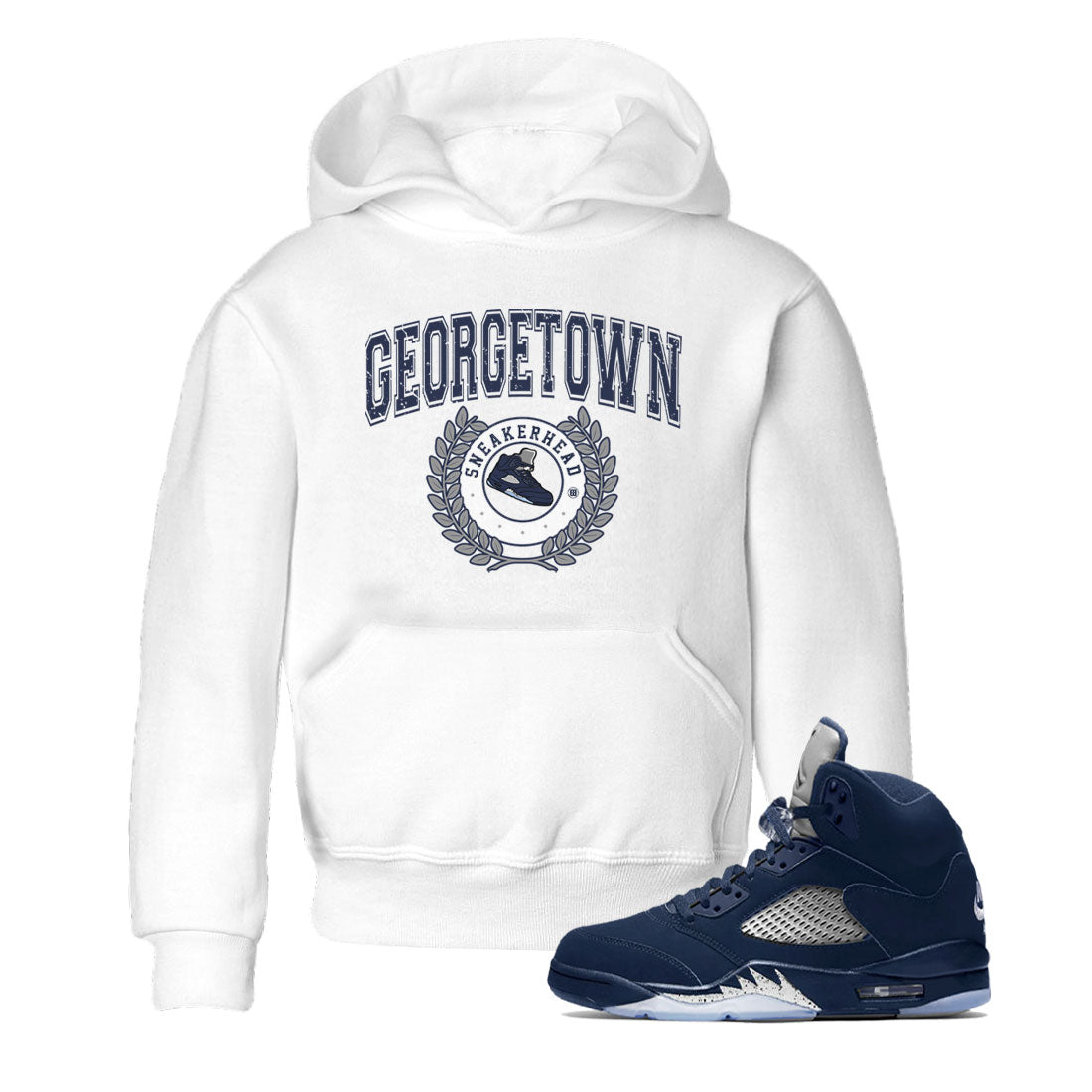Air Jordan 5 Retro Georgetown shirt to match jordans Sneaker Letter Streetwear Sneaker Shirt AJ5 Georgetown Drip Gear Zone Sneaker Matching Clothing Baby Toddler White 1 T-Shirt