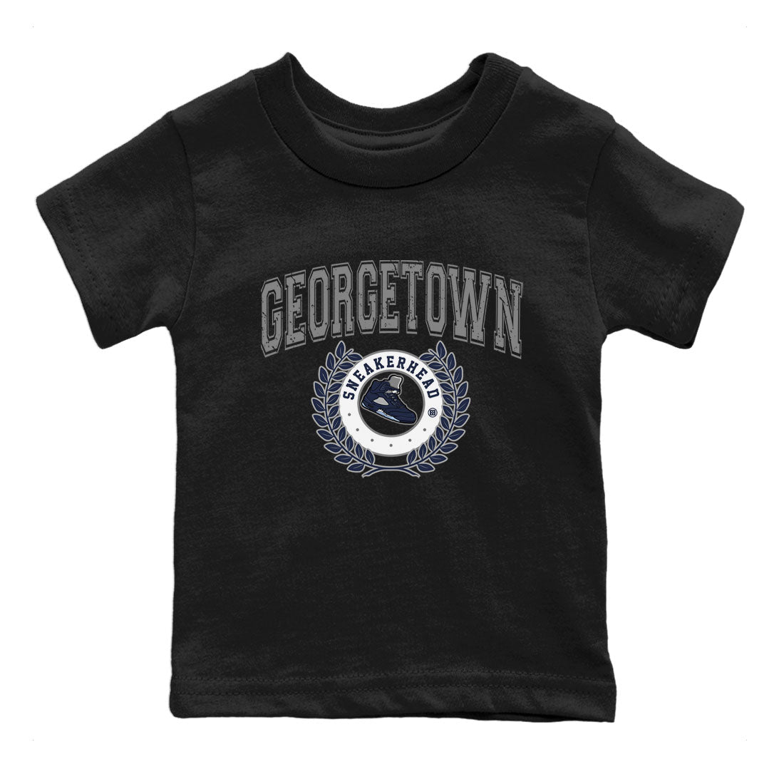 Air Jordan 5 Retro Georgetown shirt to match jordans Sneaker Letter Streetwear Sneaker Shirt AJ5 Georgetown Drip Gear Zone Sneaker Matching Clothing Baby Toddler Black 2 T-Shirt