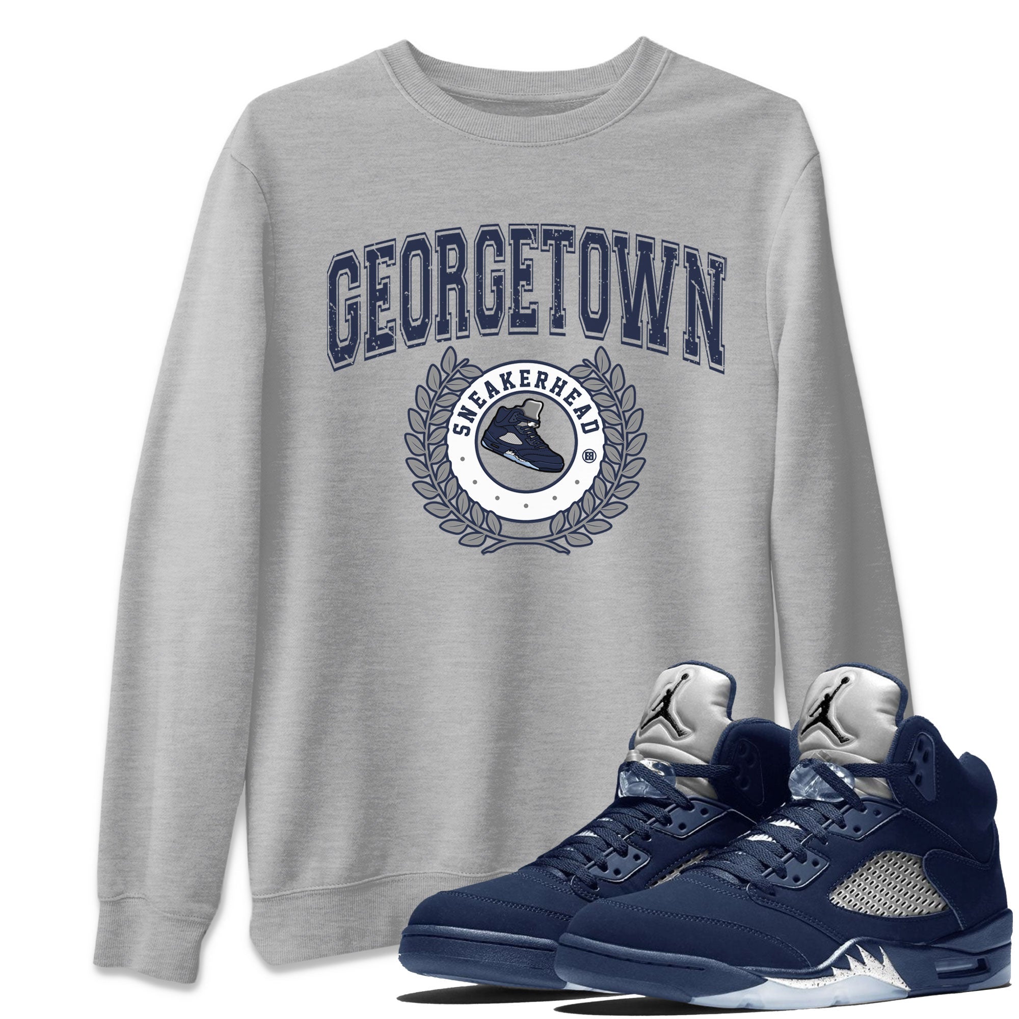 Air Jordan 5 Retro Georgetown shirt to match jordans Sneaker Letter Streetwear Sneaker Shirt AJ5 Georgetown Drip Gear Zone Sneaker Matching Clothing Unisex Heather Grey 1 T-Shirt