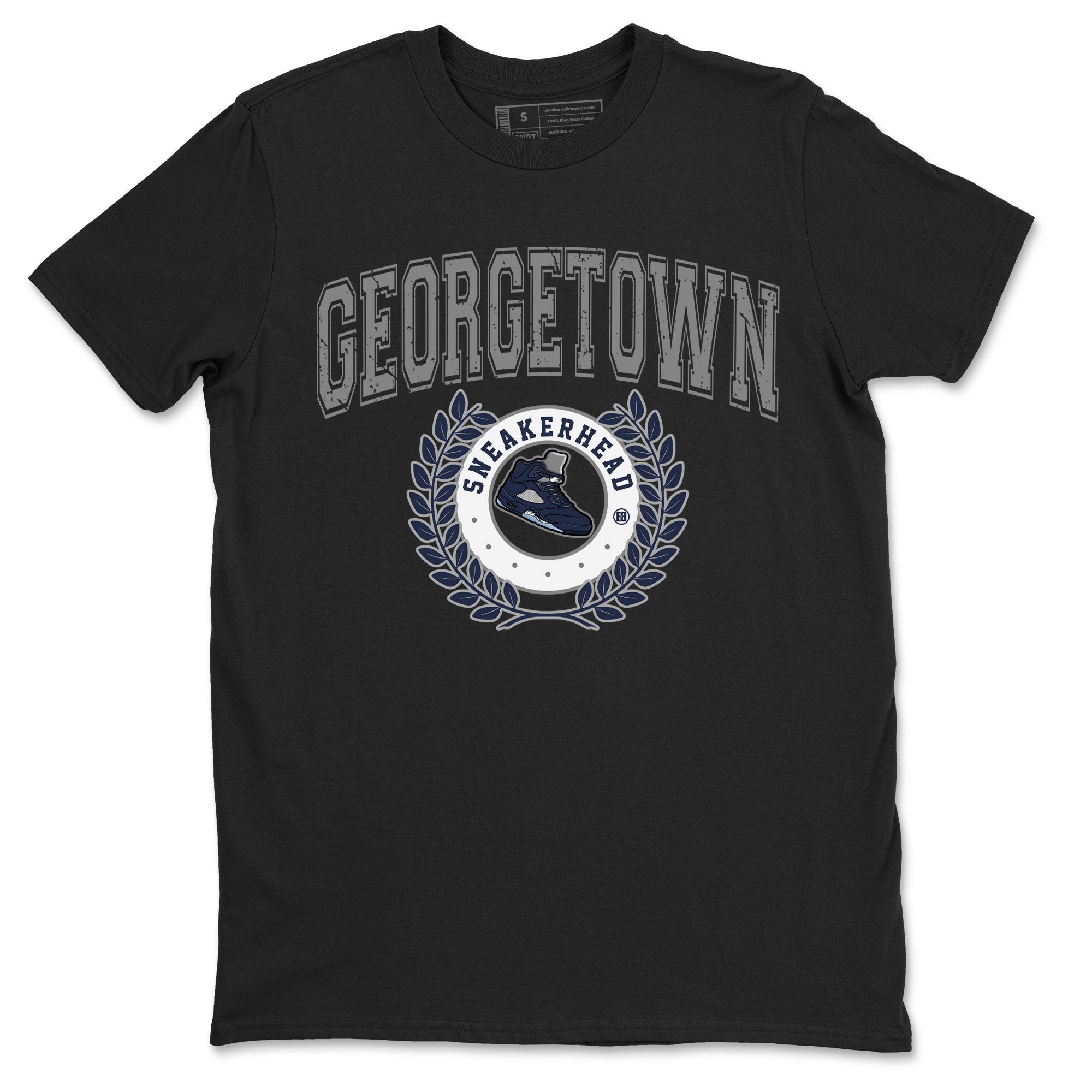 Air Jordan 5 Retro Georgetown shirt to match jordans Sneaker Letter Streetwear Sneaker Shirt AJ5 Georgetown Drip Gear Zone Sneaker Matching Clothing Unisex Black 2 T-Shirt