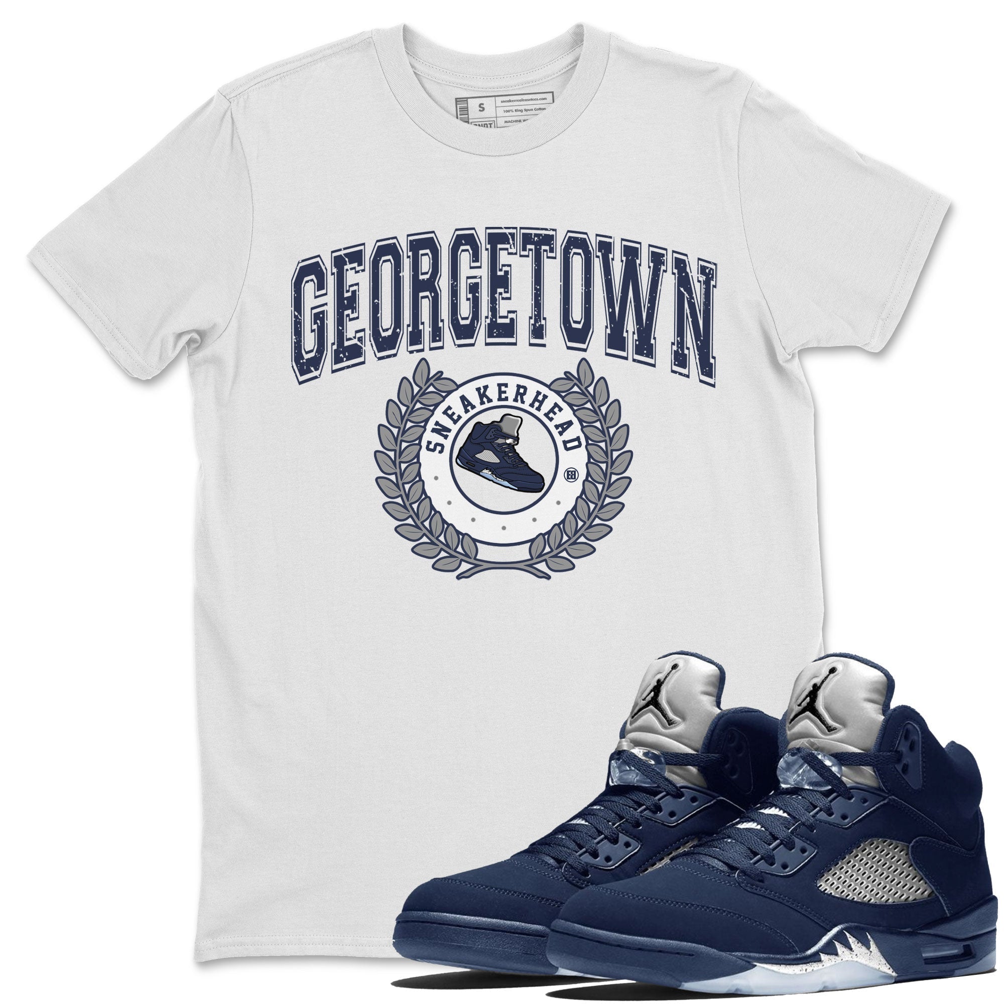 Air Jordan 5 Retro Georgetown shirt to match jordans Sneaker Letter Streetwear Sneaker Shirt AJ5 Georgetown Drip Gear Zone Sneaker Matching Clothing Unisex White 1 T-Shirt
