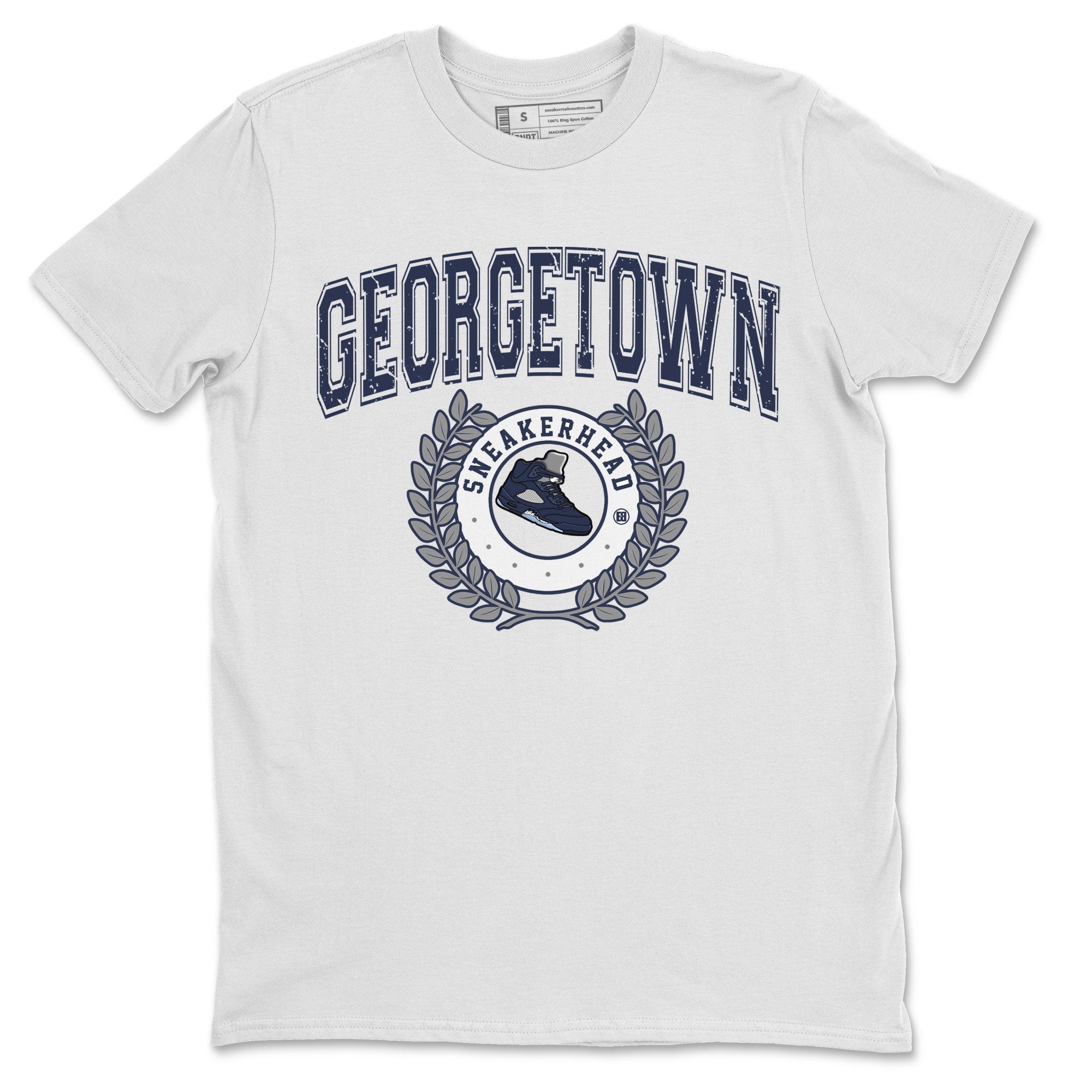 Air Jordan 5 Retro Georgetown shirt to match jordans Sneaker Letter Streetwear Sneaker Shirt AJ5 Georgetown Drip Gear Zone Sneaker Matching Clothing Unisex White 2 T-Shirt