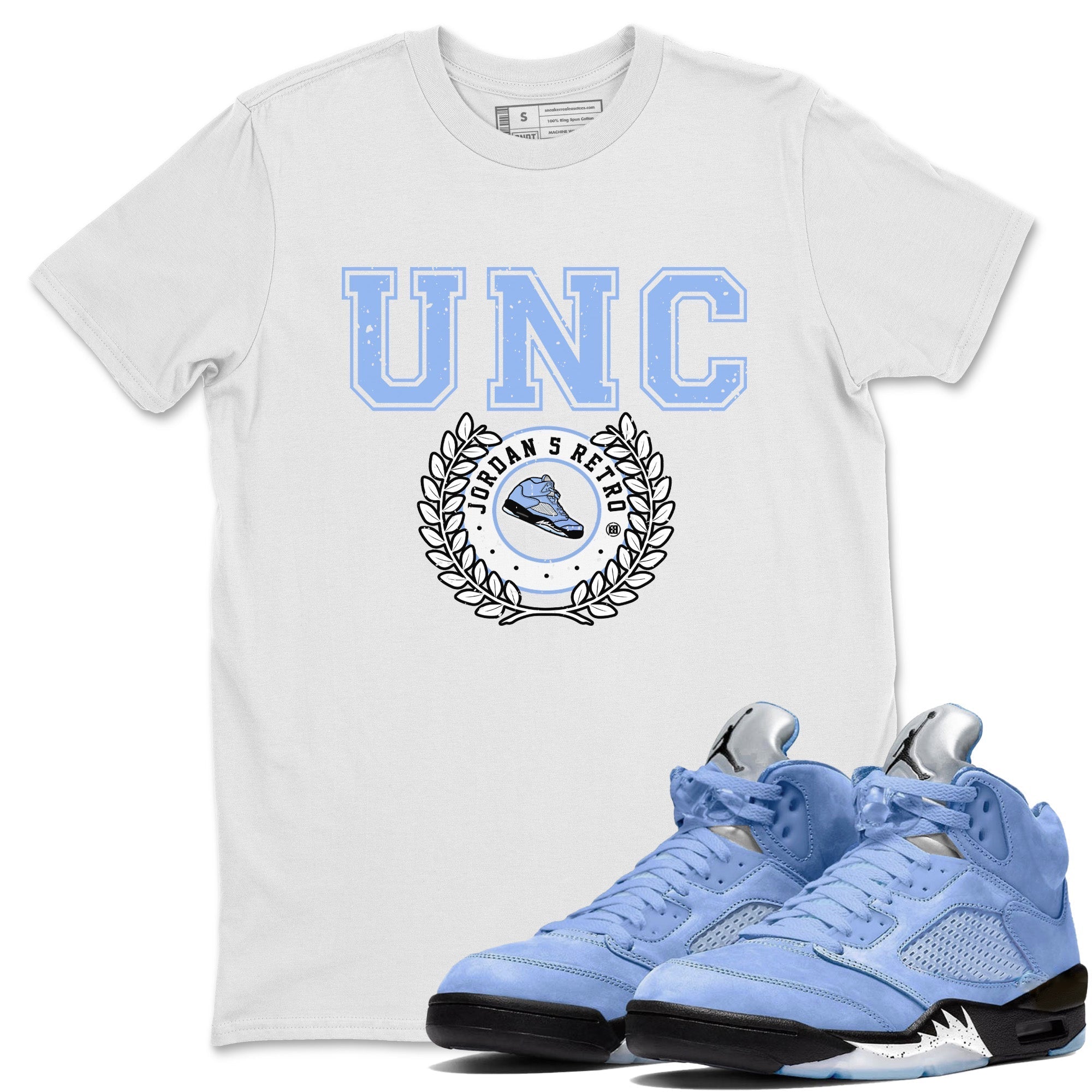 Jordan 5 UNC Shirt To Match Jordans Sneaker Letter Sneaker Tees Jordan 5 UNC Drip Gear Zone Sneaker Matching Clothing Unisex Shirts