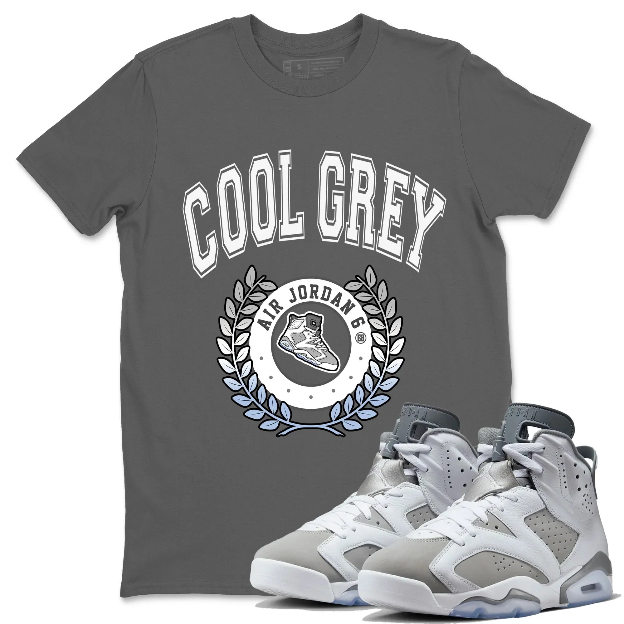 Jordan 6 Cool Grey Shirt To Match Jordans Sneaker Letter Sneaker Tees Jordan 6 Cool Grey Drip Gear Zone Sneaker Matching Clothing Unisex Shirts