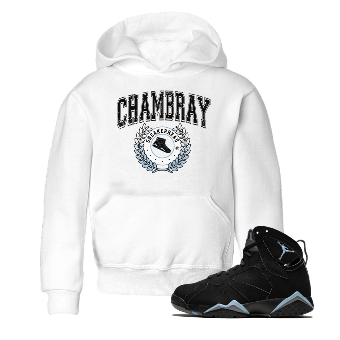Air Jordan 7 Chambray Sneaker Match Tees Sneaker Letter Streetwear Sneaker Shirt AJ7 Chambray Sneaker Release Tees Kids Shirts White 1