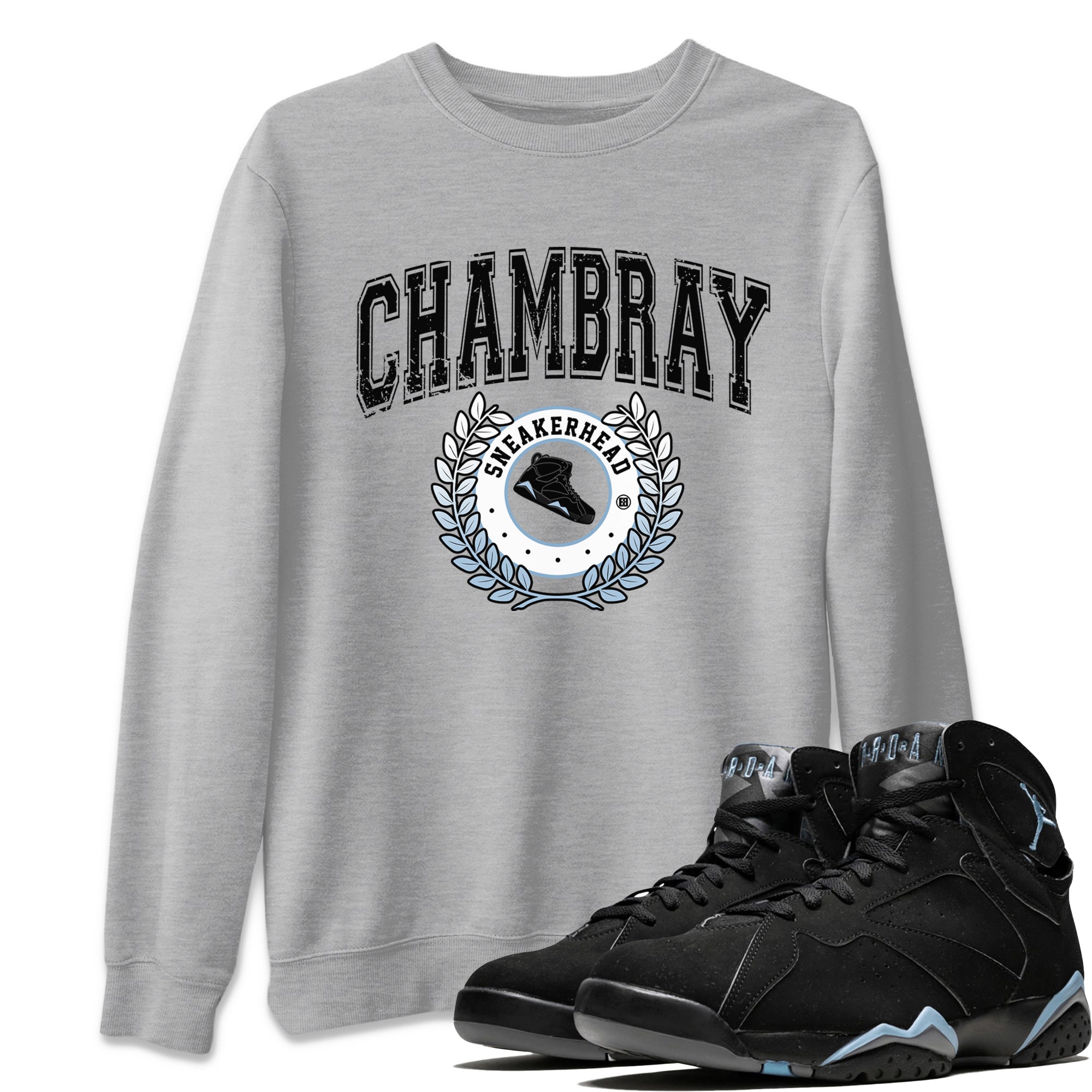 Air Jordan 7 Chambray Sneaker Match Tees Sneaker Letter Streetwear Sneaker Shirt AJ7 Chambray Sneaker Release Tees Unisex Shirts Heather Grey 1