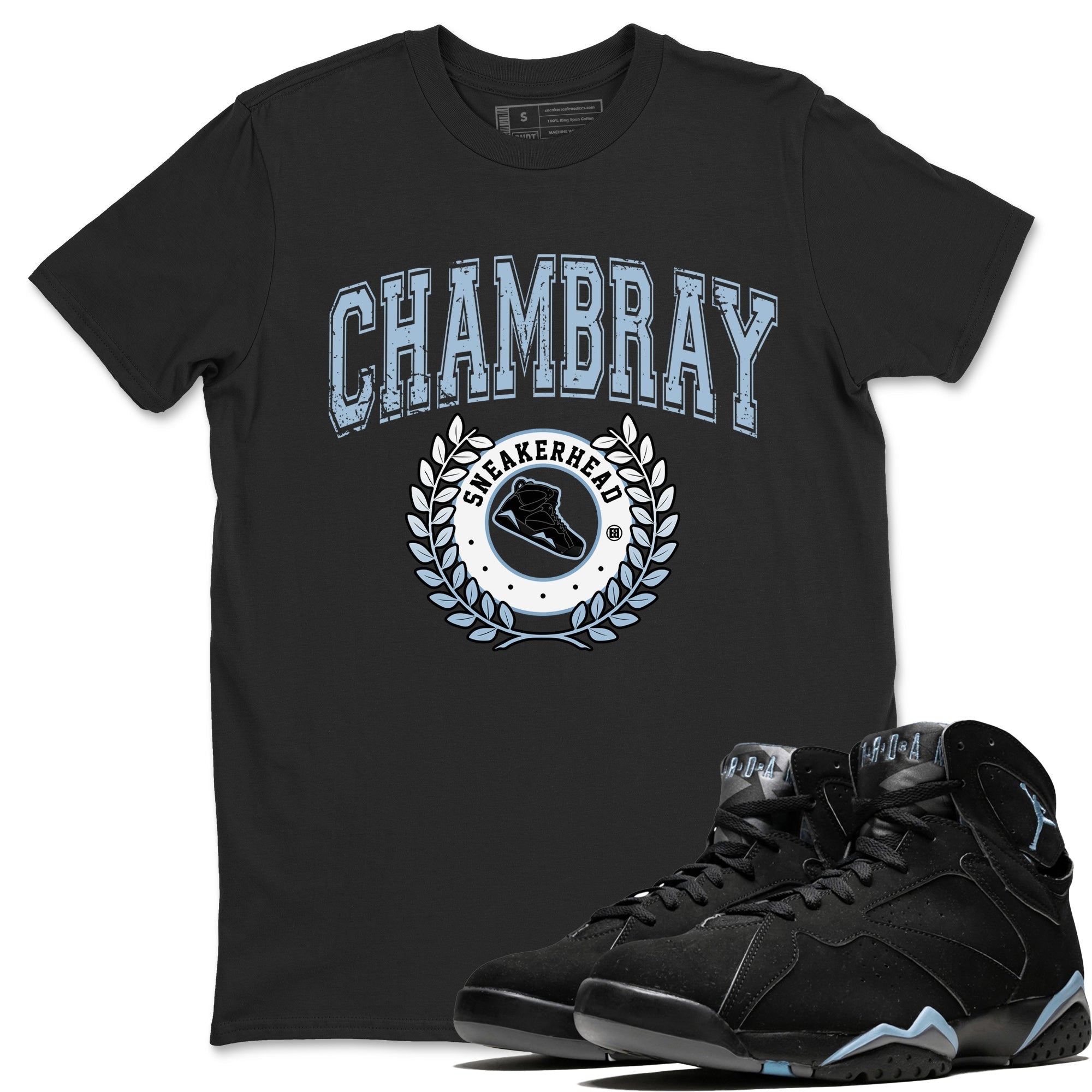Air Jordan 7 Chambray Sneaker Match Tees Sneaker Letter Streetwear Sneaker Shirt AJ7 Chambray Sneaker Release Tees Unisex Shirts Black 1
