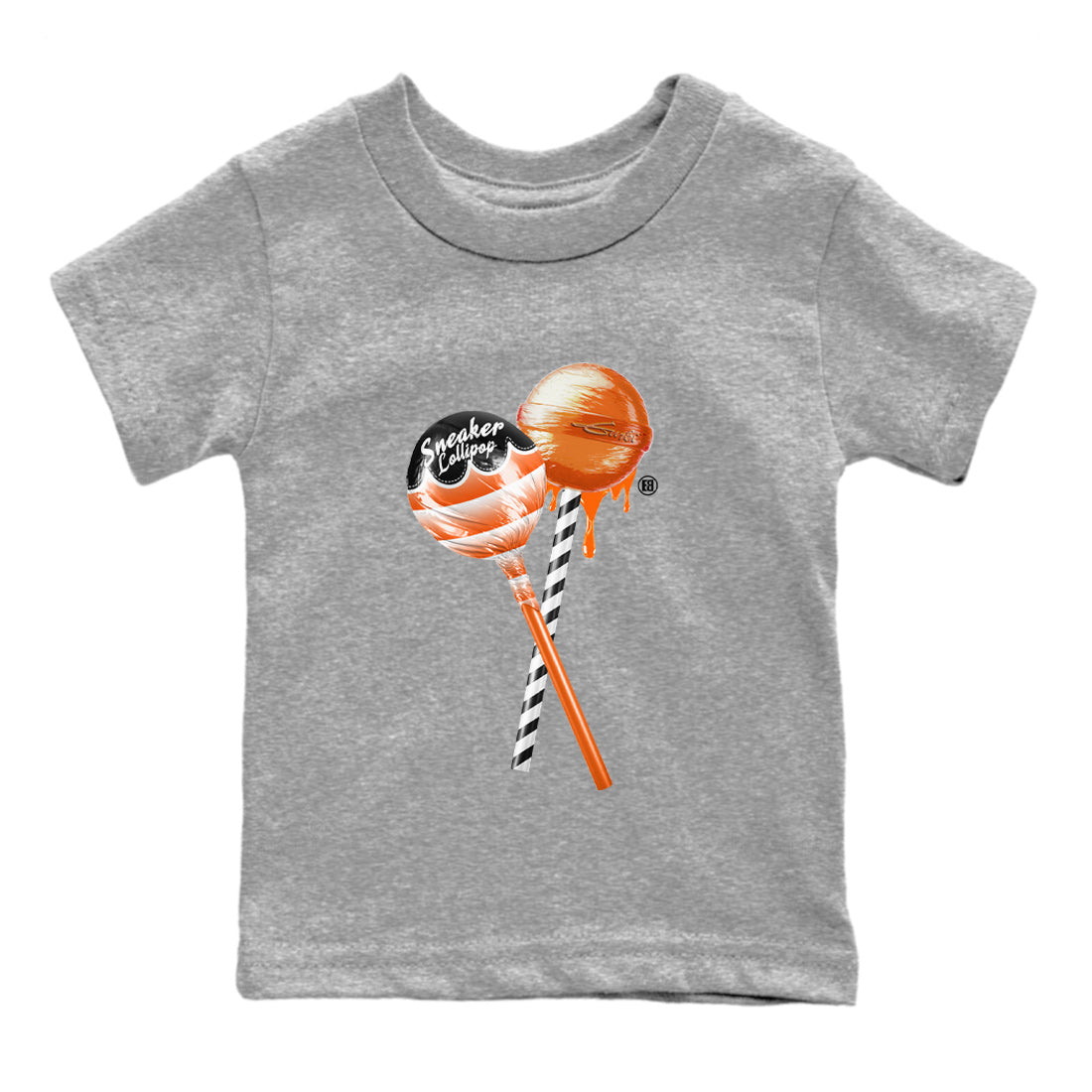 Air Jordan 12 Brilliant Orange Sneaker Match Tees Sneaker Lollipops Streetwear Sneaker Shirt 12s Brilliant Orange Tee Kids Shirts Heather Grey 2