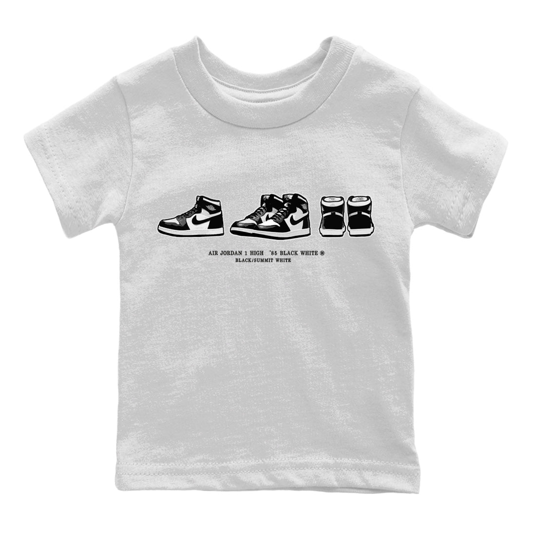 Jordan 1 Black White Sneaker Matching T-Shirt Sneaker Prelude Sneaker Tees Jordan 1 Black White Sneaker Release Tees Kids Shirts