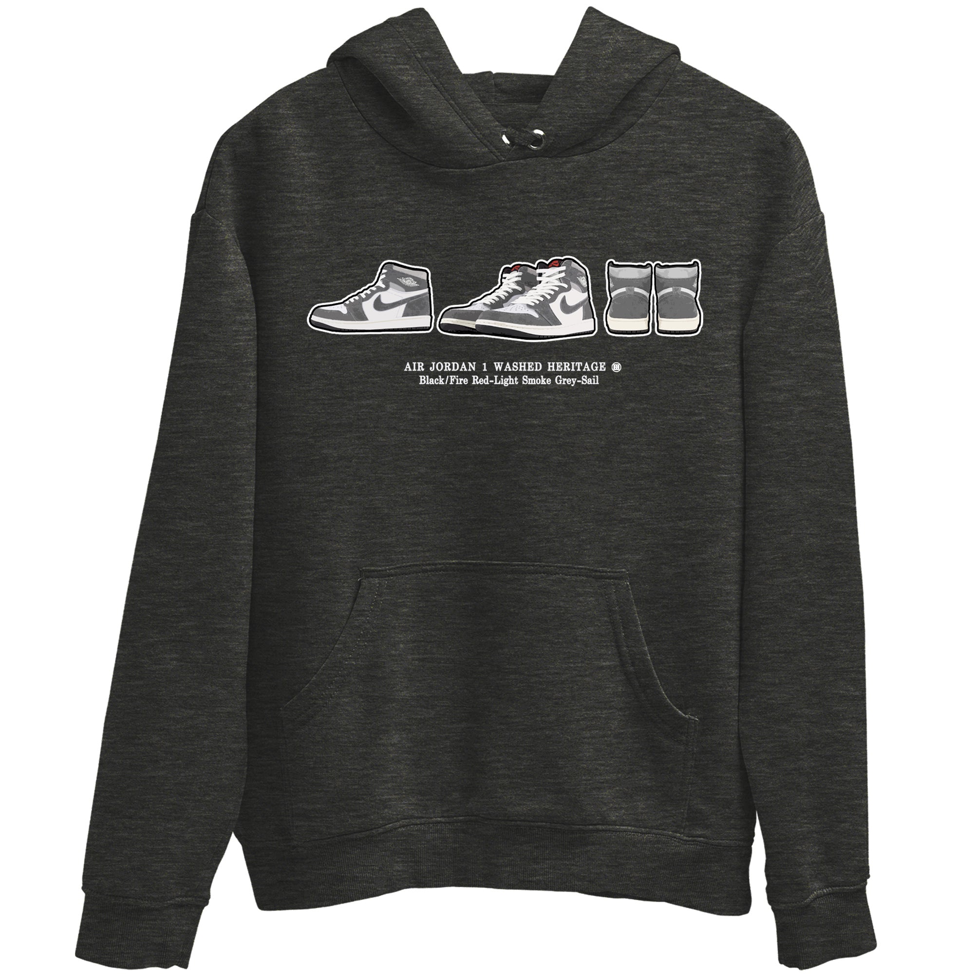 Air Jordan 1 Washed Heritage Sneaker Match Tees Sneaker Prelude t shirt Air Jordan 1 Washed Heritage Sneaker Release Tees Unisex Shirts Charcoal Heather 2