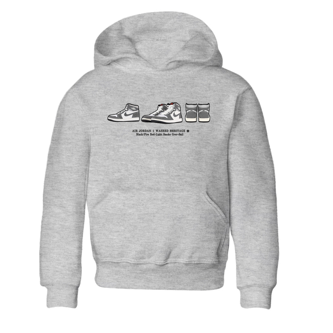 Air Jordan 1 Washed Heritage Sneaker Match Tees Sneaker Prelude t shirt Air Jordan 1 Washed Heritage Sneaker Release Tees Kids Shirts Heather Grey 2