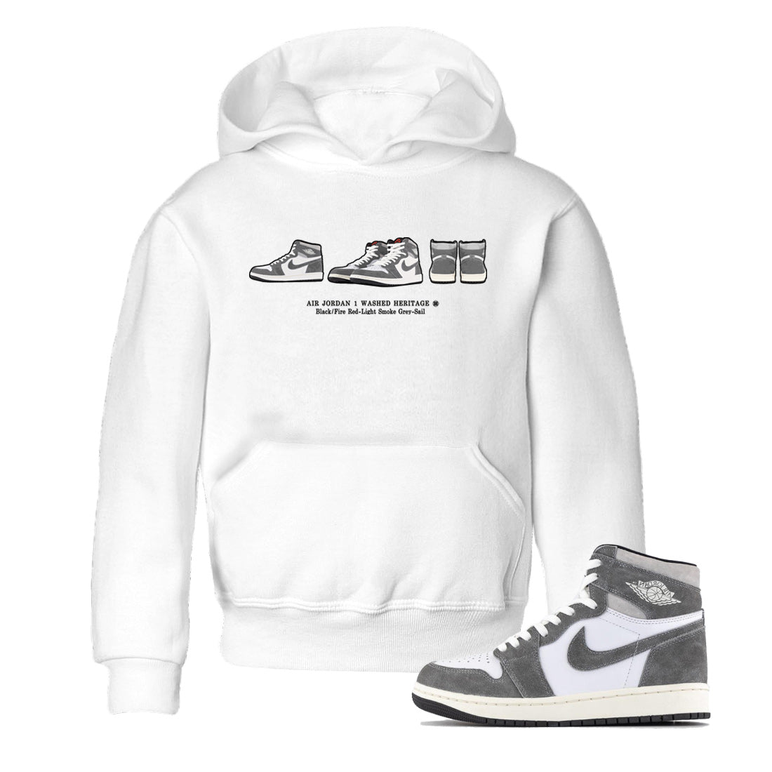 Air Jordan 1 Washed Heritage Sneaker Match Tees Sneaker Prelude t shirt Air Jordan 1 Washed Heritage Sneaker Release Tees Kids Shirts White 1