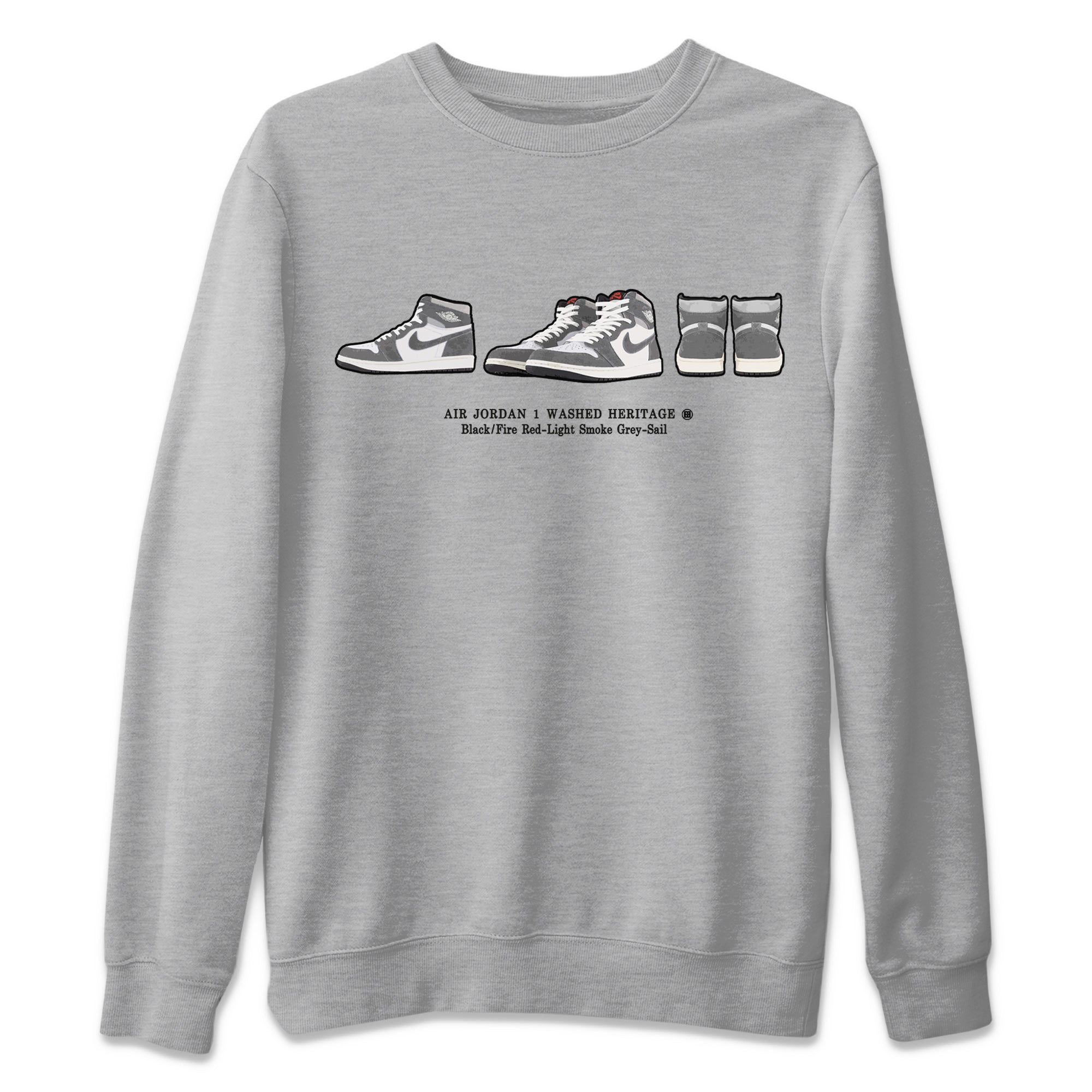 Air Jordan 1 Washed Heritage Sneaker Match Tees Sneaker Prelude t shirt Air Jordan 1 Washed Heritage Sneaker Release Tees Unisex Shirts Heather Grey 2