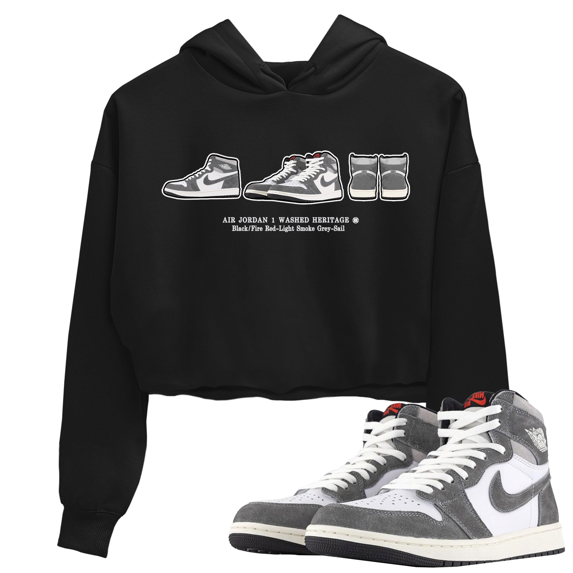 Air Jordan 1 Washed Heritage Sneaker Match Tees Sneaker Prelude t shirt Air Jordan 1 Washed Heritage Sneaker Release Tees Women's Shirts Black 1