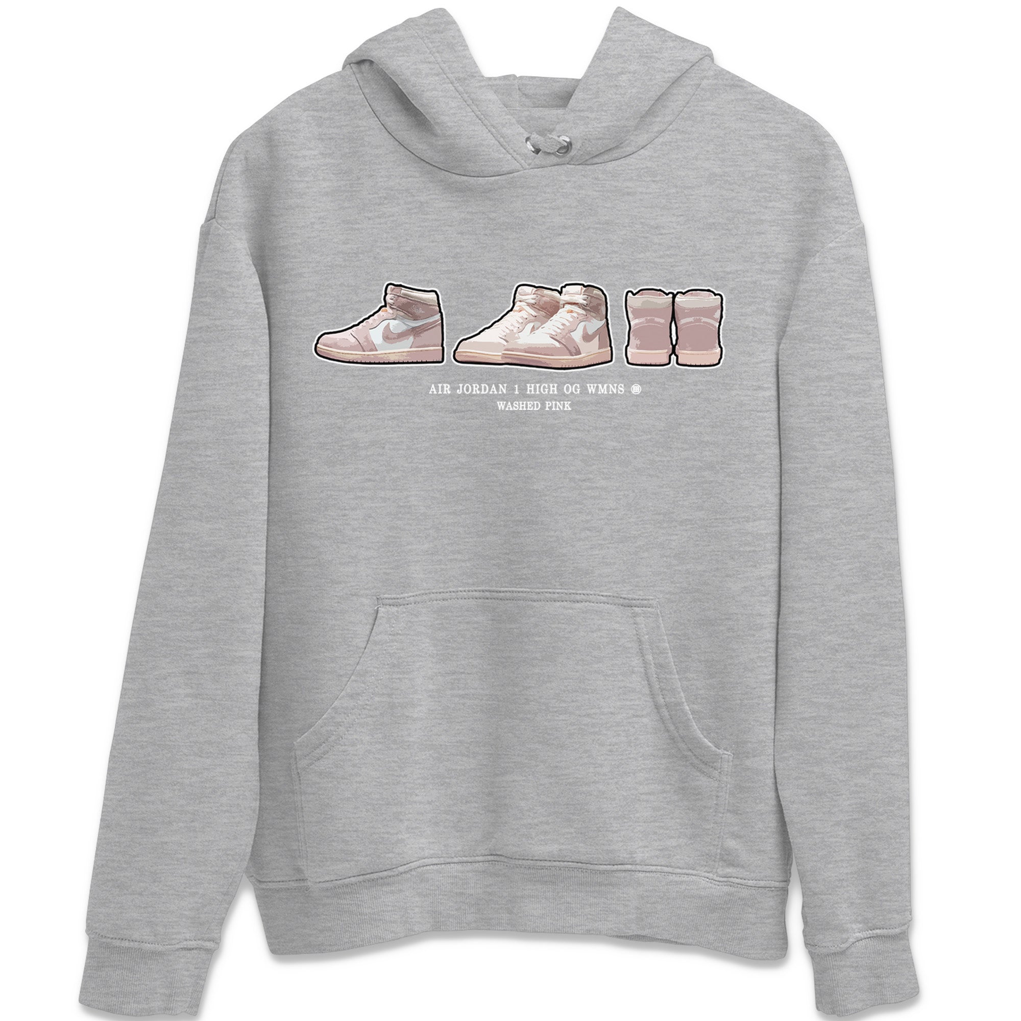 Air Jordan 1 Washed Pink Sneaker Match Tees Sneaker Prelude Streetwear Sneaker Shirt Air Jordan 1 High OG WMNS Washed Pink Sneaker Release Tees Unisex Shirts Heather Grey 2