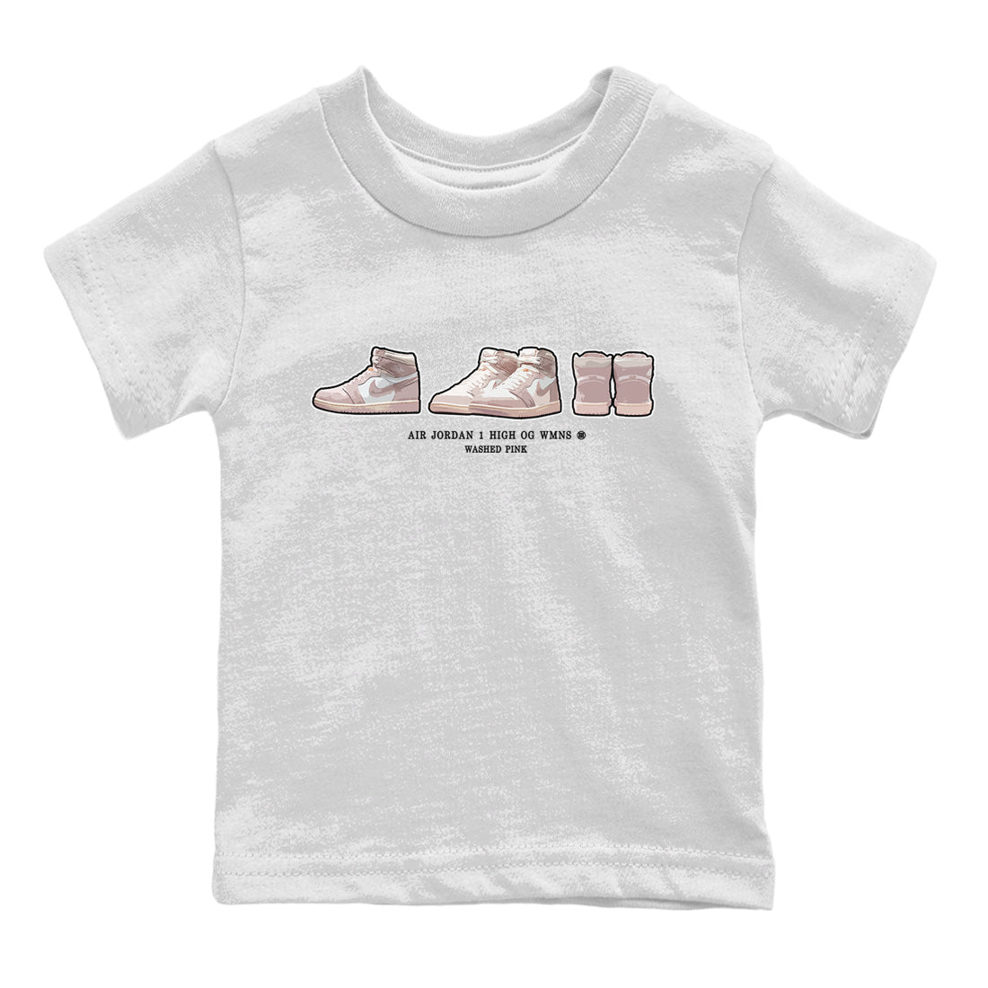 Air Jordan 1 Washed Pink Sneaker Match Tees Sneaker Prelude Streetwear Sneaker Shirt Air Jordan 1 High OG WMNS Washed Pink Sneaker Release Tees Kids Shirts White 2