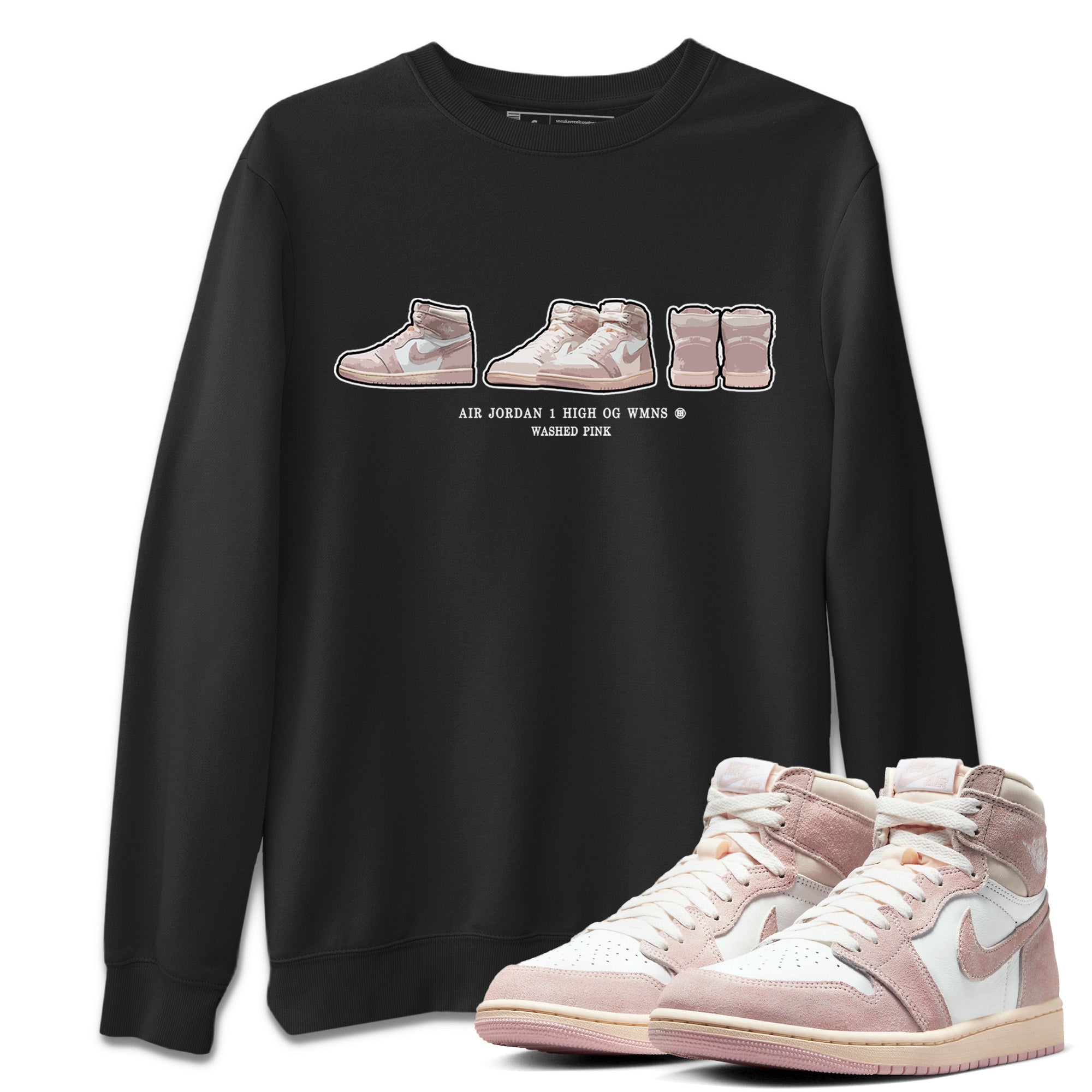 Air Jordan 1 Washed Pink Sneaker Match Tees Sneaker Prelude Streetwear Sneaker Shirt Air Jordan 1 High OG WMNS Washed Pink Sneaker Release Tees Unisex Shirts Black 1