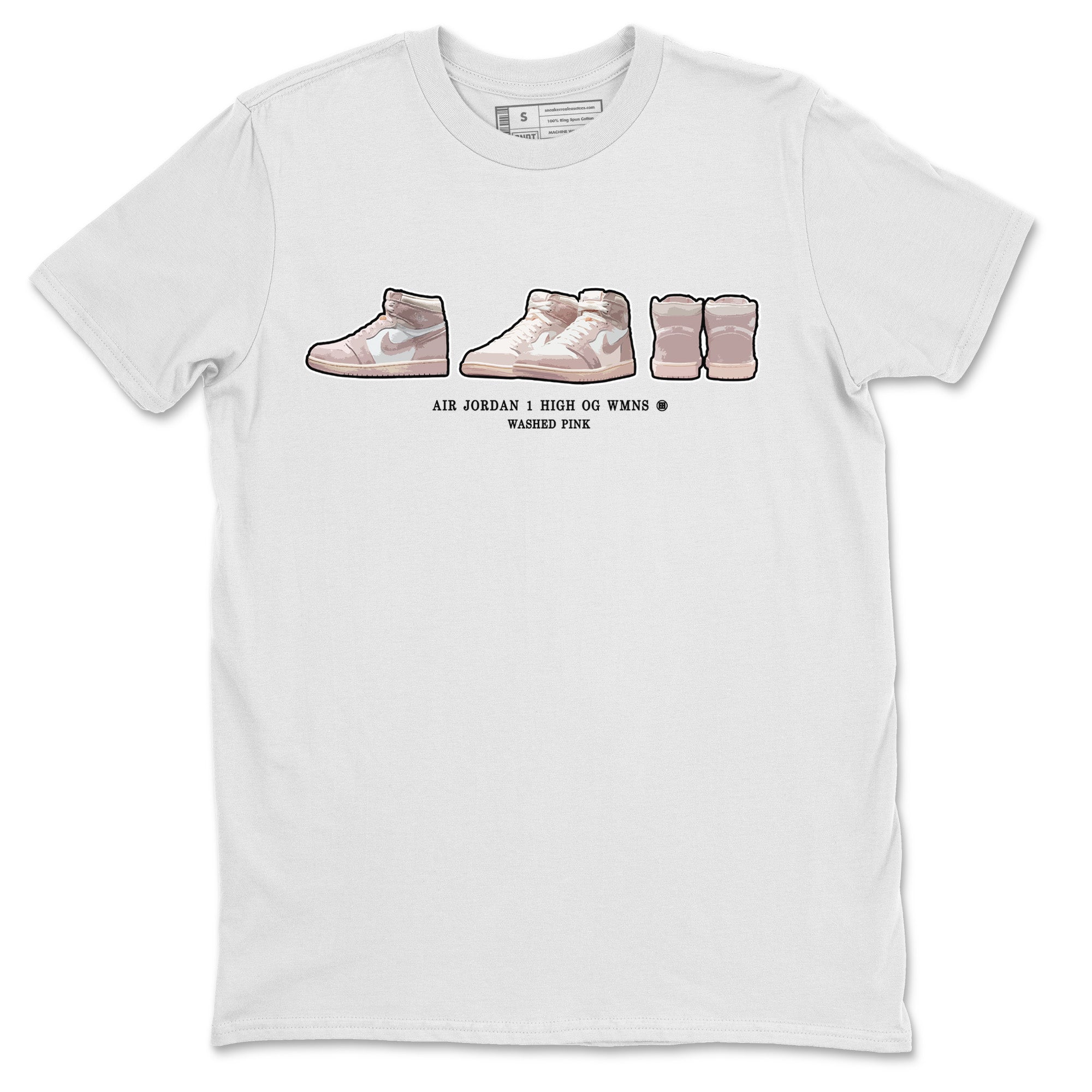 Air Jordan 1 Washed Pink Sneaker Match Tees Sneaker Prelude Streetwear Sneaker Shirt Air Jordan 1 High OG WMNS Washed Pink Sneaker Release Tees Unisex Shirts White 2