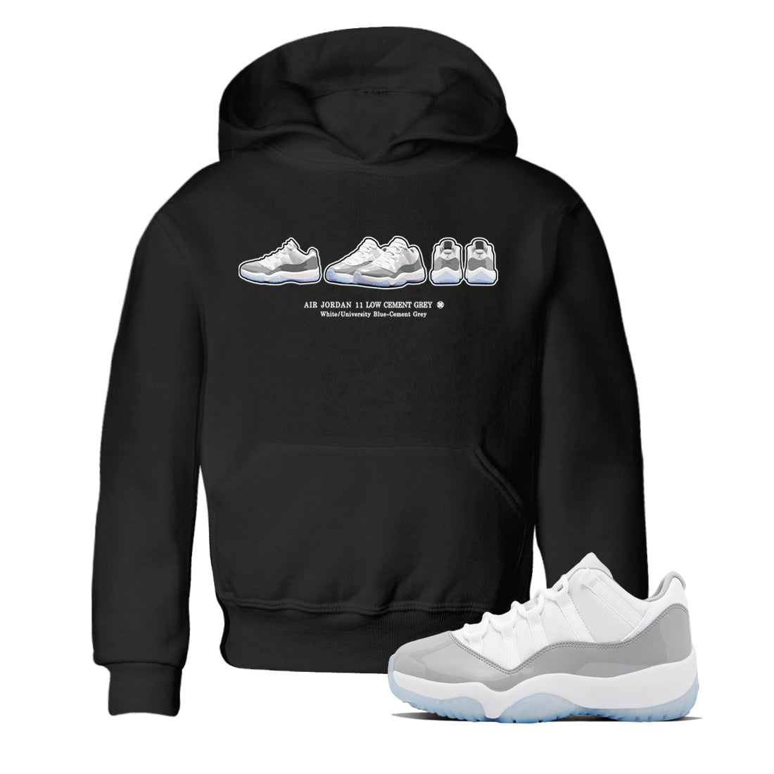 Air Jordan 11 White Cement Sneaker Match Tees Sneaker Prelude Streetwear Sneaker Shirt Air Jordan 11 Cement Grey Sneaker Release Tees Kids Shirts Black 1